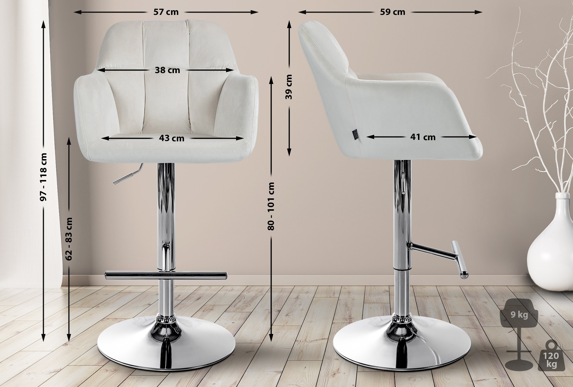 Barhocker Natoma Samt
