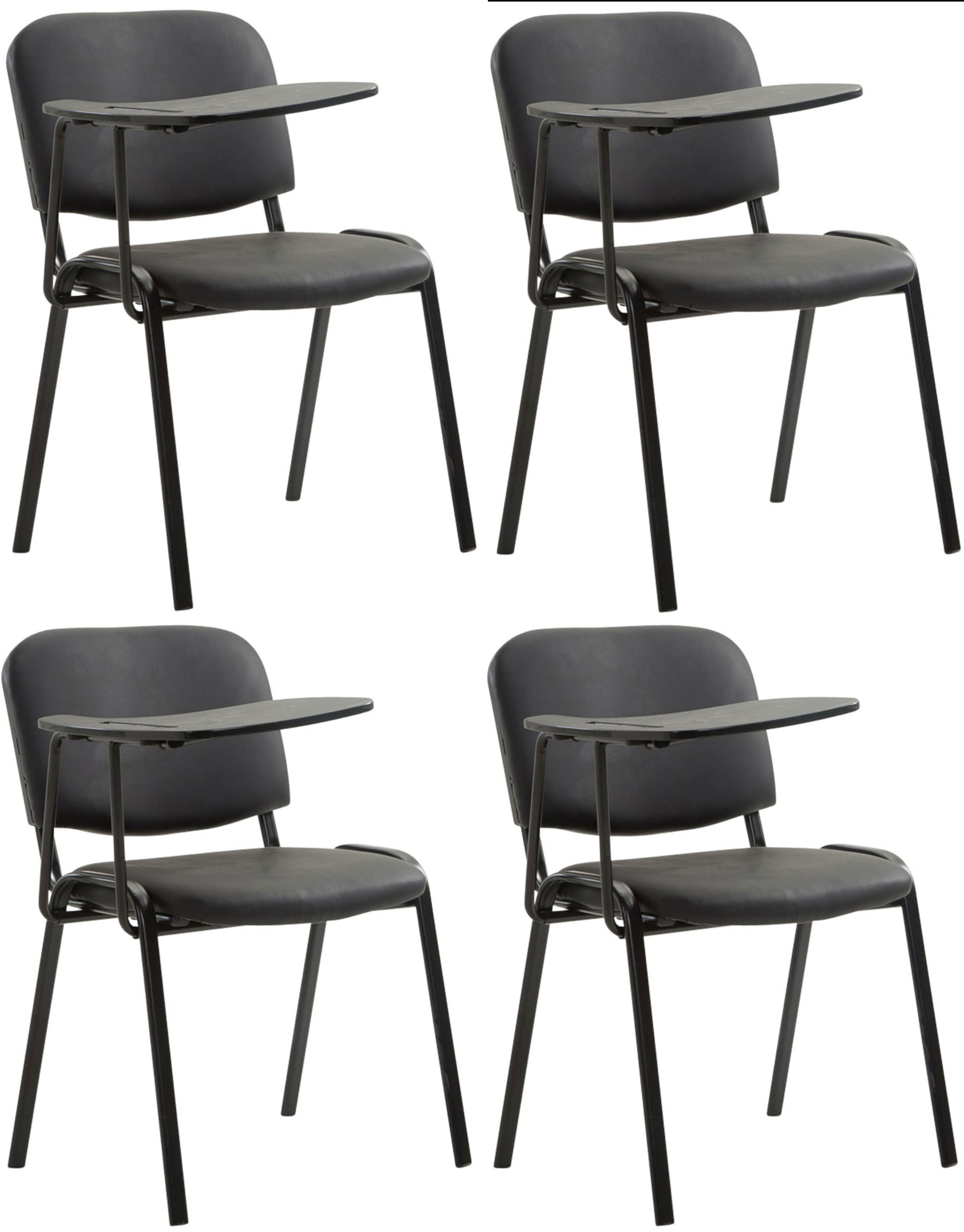 4er Set Stühle Ken mit Klapptisch Kunstleder schwarz
