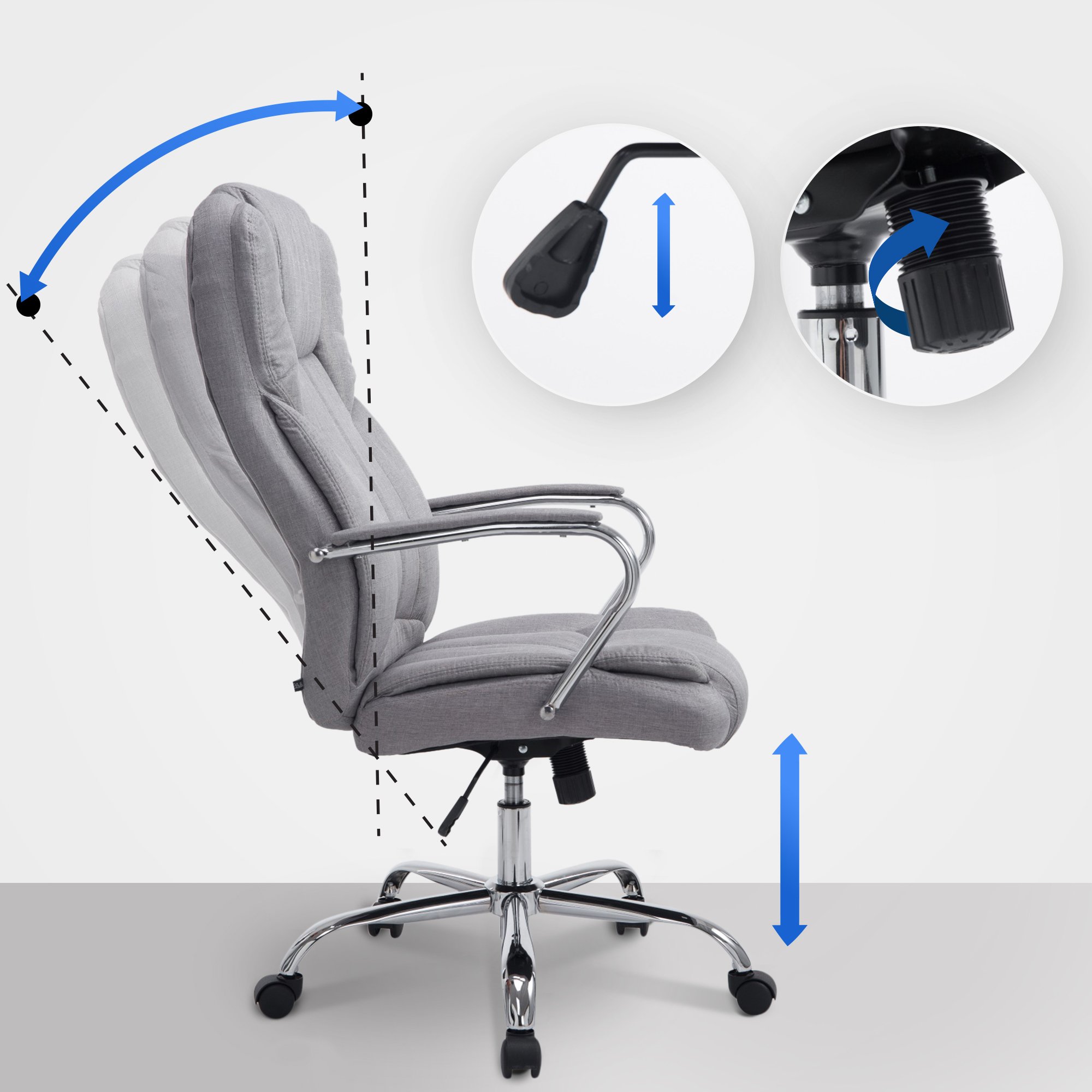 Bürostuhl XXL Xanthos Stoff