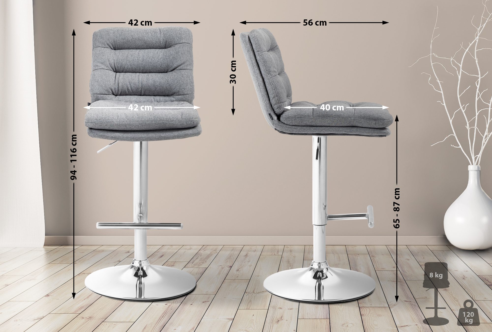 Barhocker Damar Stoff