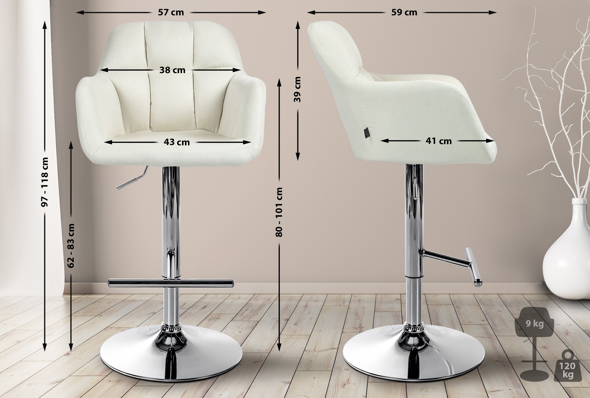 Barhocker Natoma Stoff