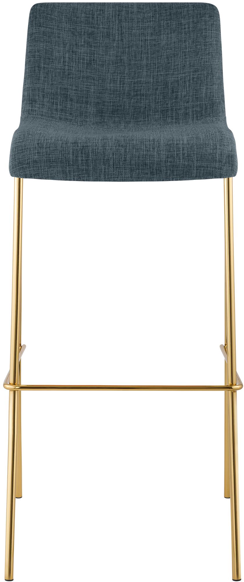2er Set Barhocker Hover Stoff Vierfußgestell Gold