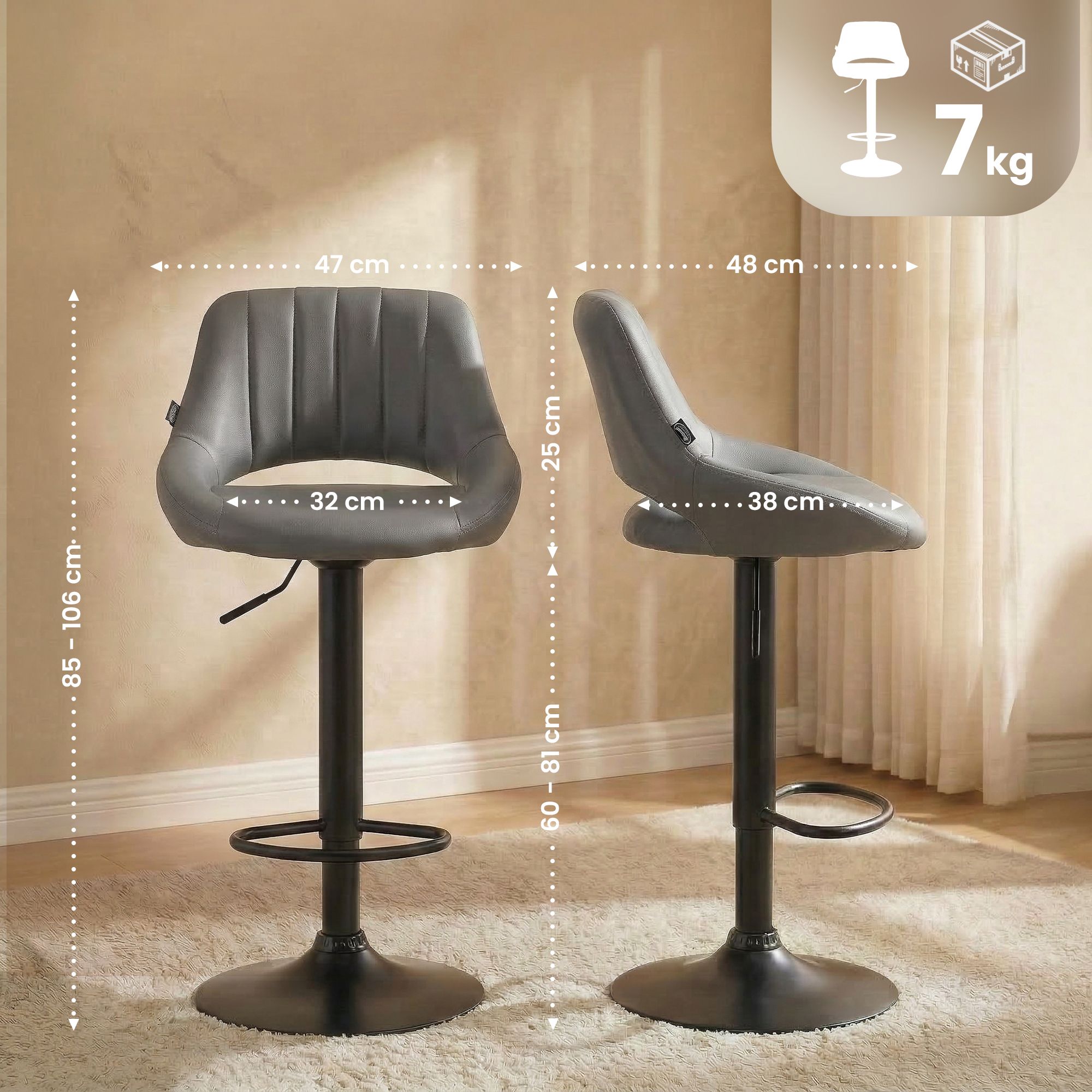 2er Set Barhocker Milet Kunstleder