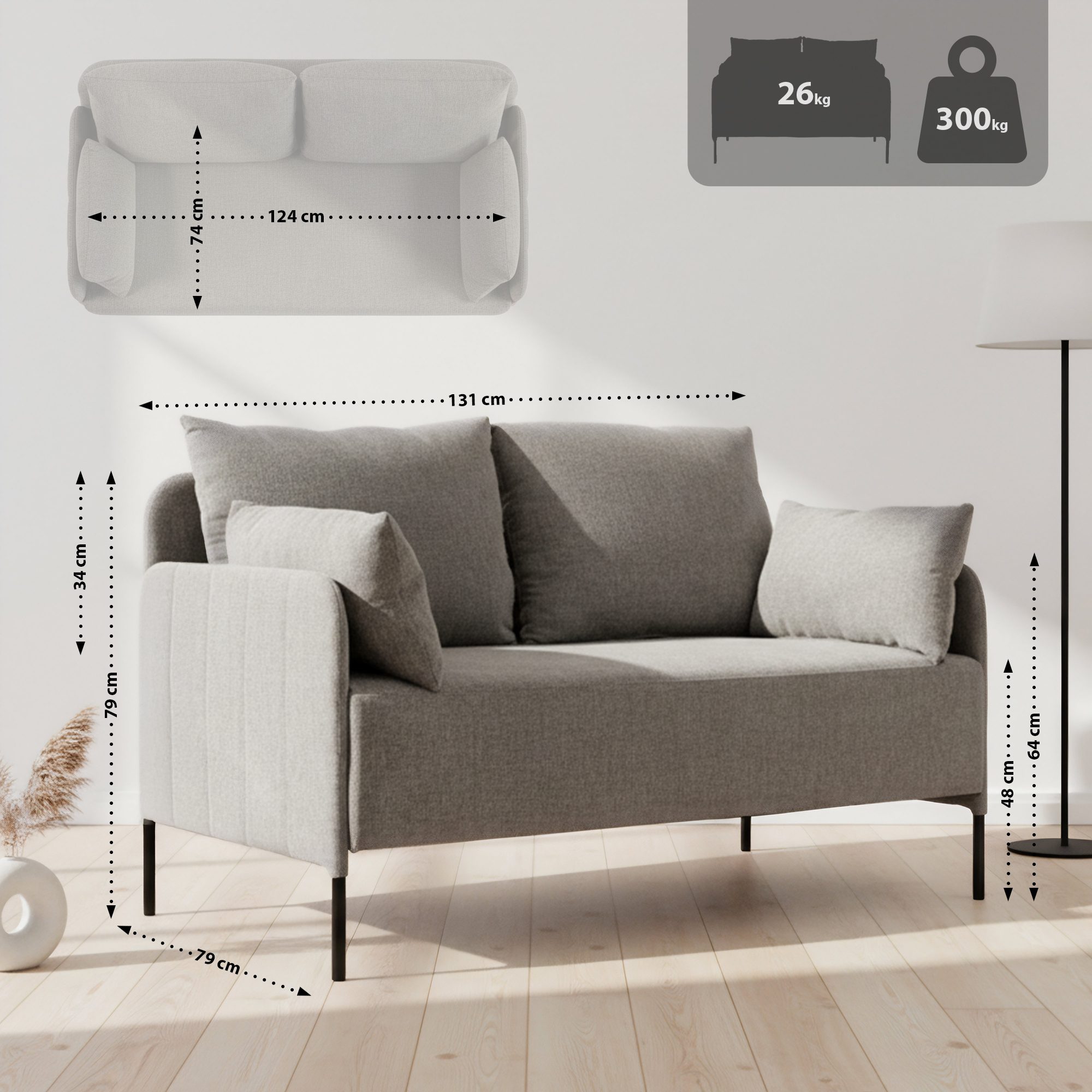 Couch 2-Sitzer Ziden