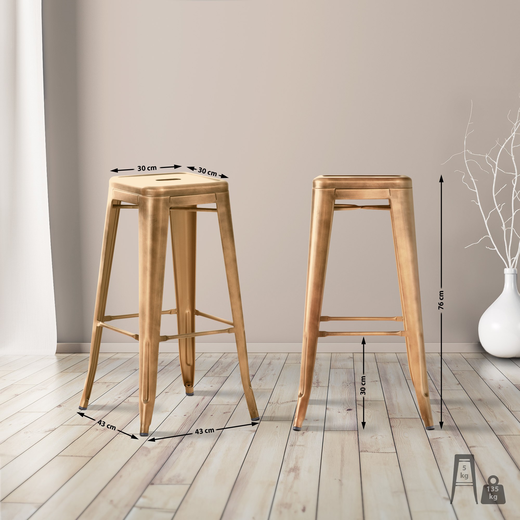 2er Set Barhocker Joshua