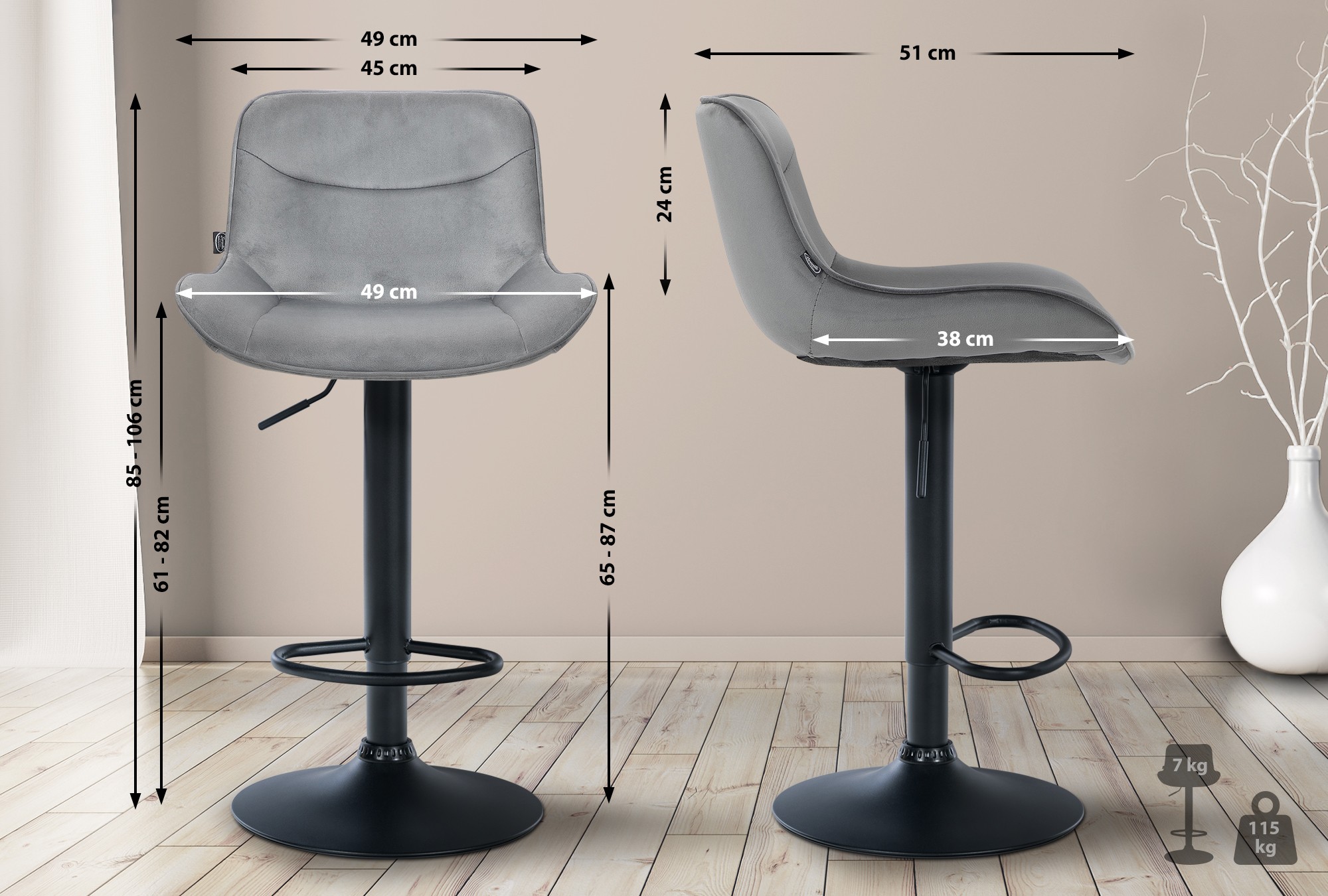 Barhocker Vonore Samt