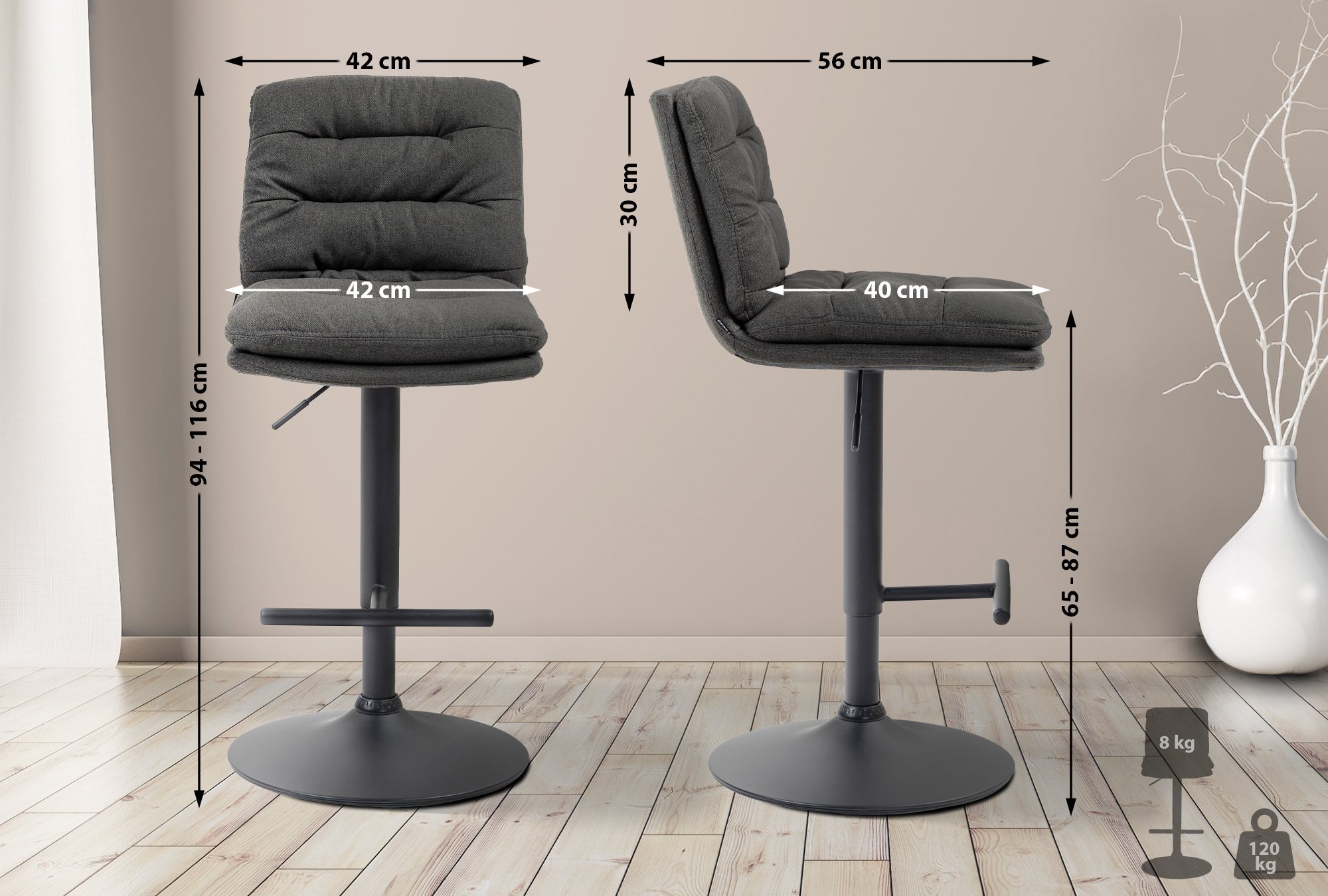 Barhocker Damar Stoff