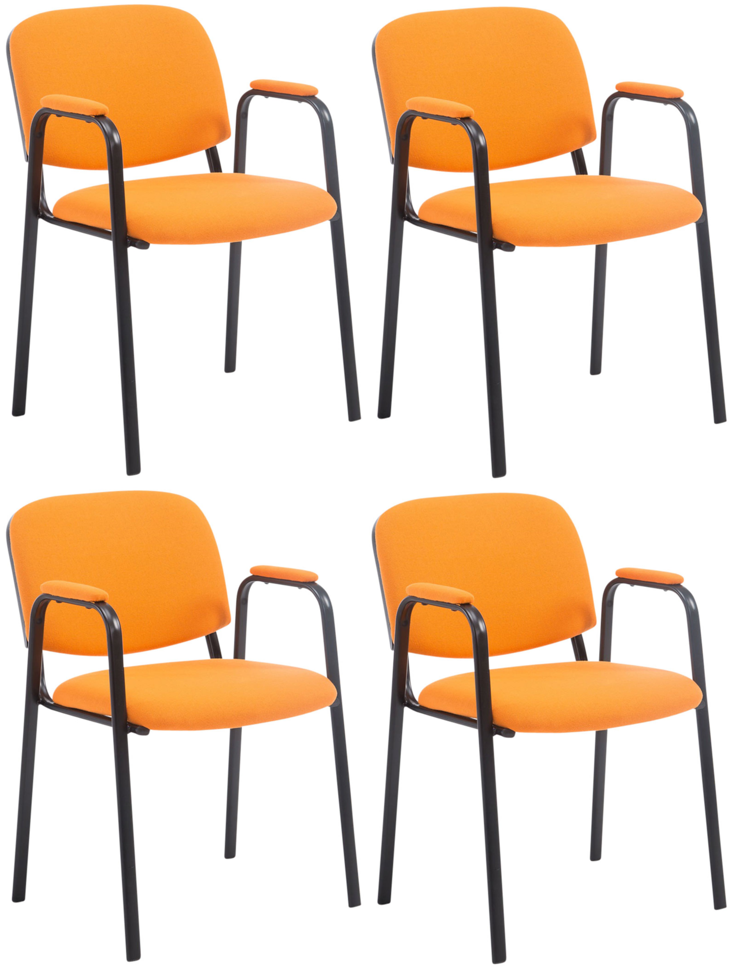 4er Set Besucherstühle Ken Pro Stoff orange