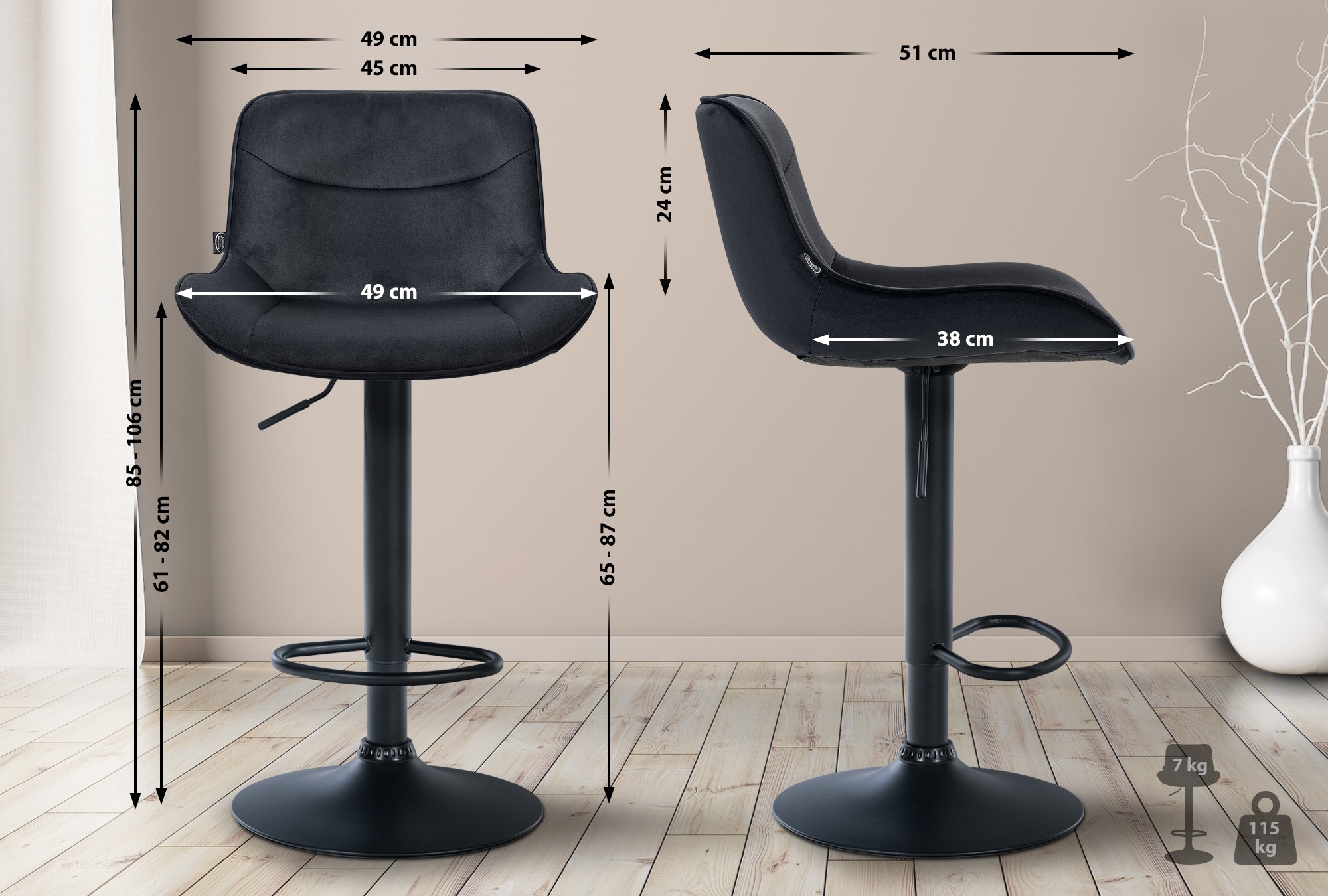 Barhocker Vonore Samt