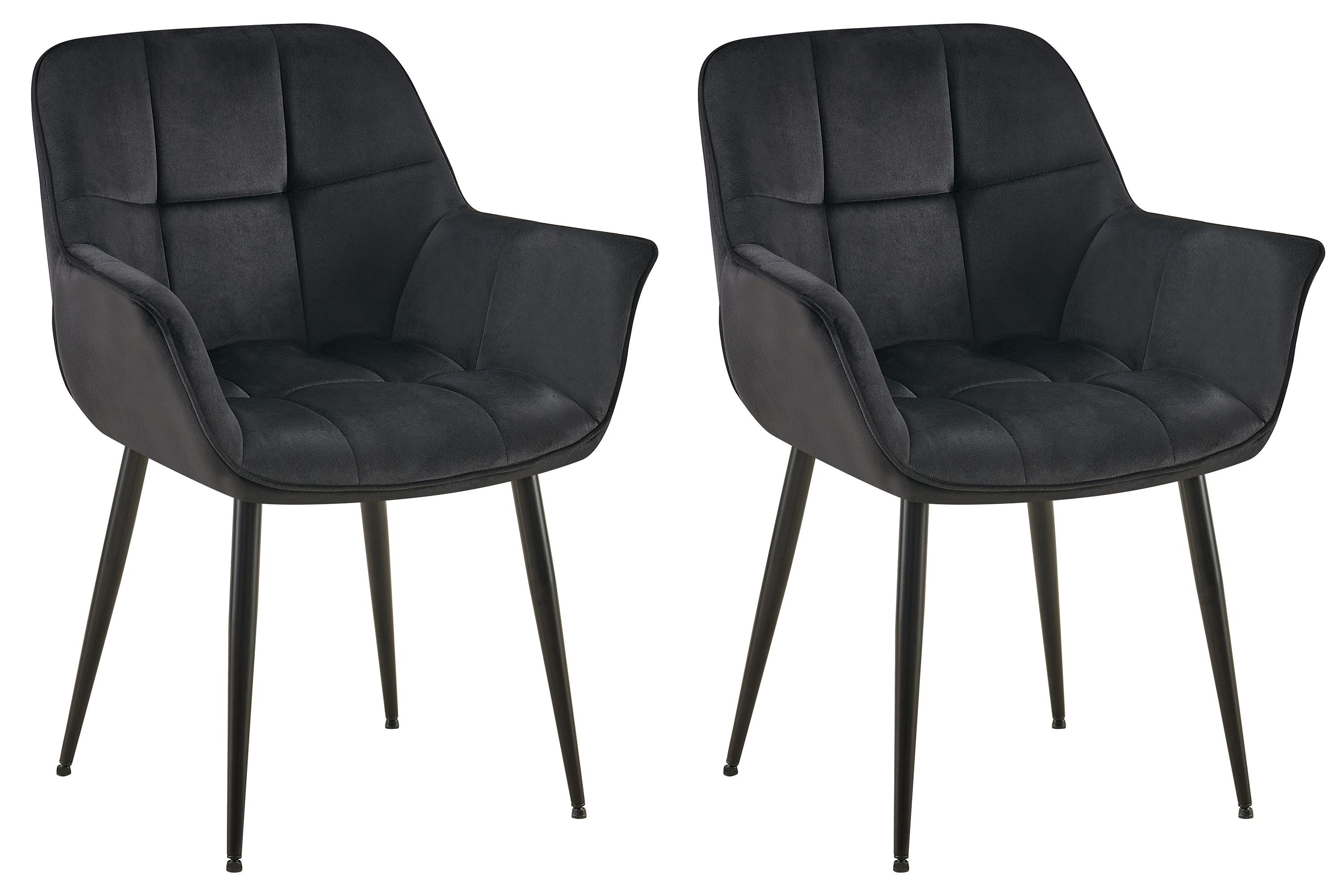 2er Set Esszimmerstuhl Roseville Samt