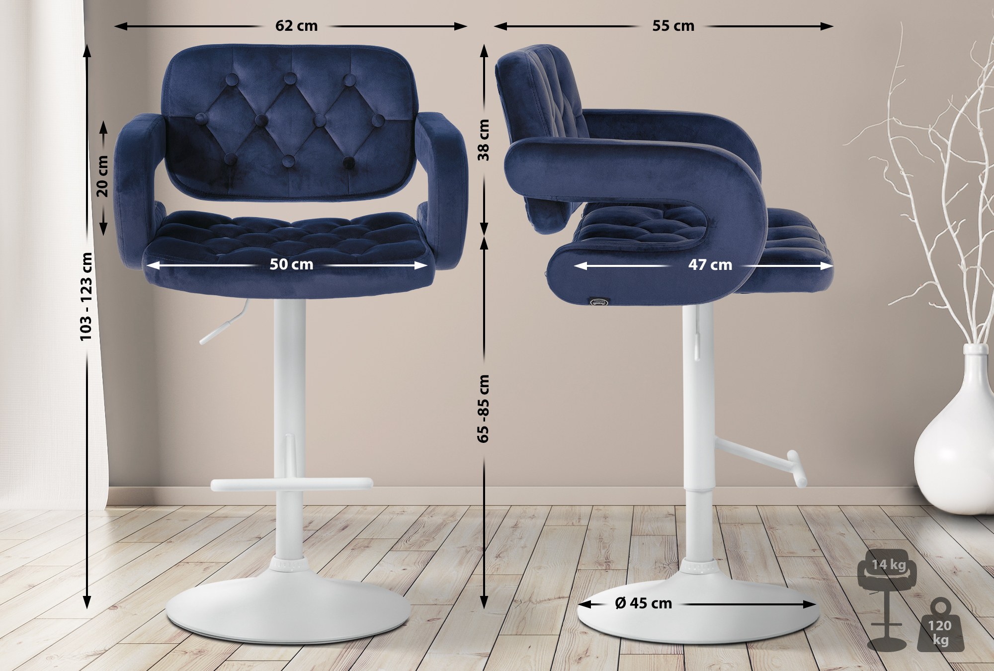 Barhocker Dublin Samt