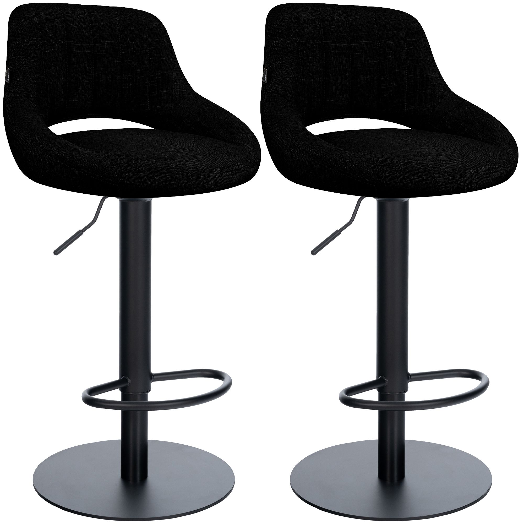 2er Set Barhocker Milet Schwarz mit extra schweren Standfüßen