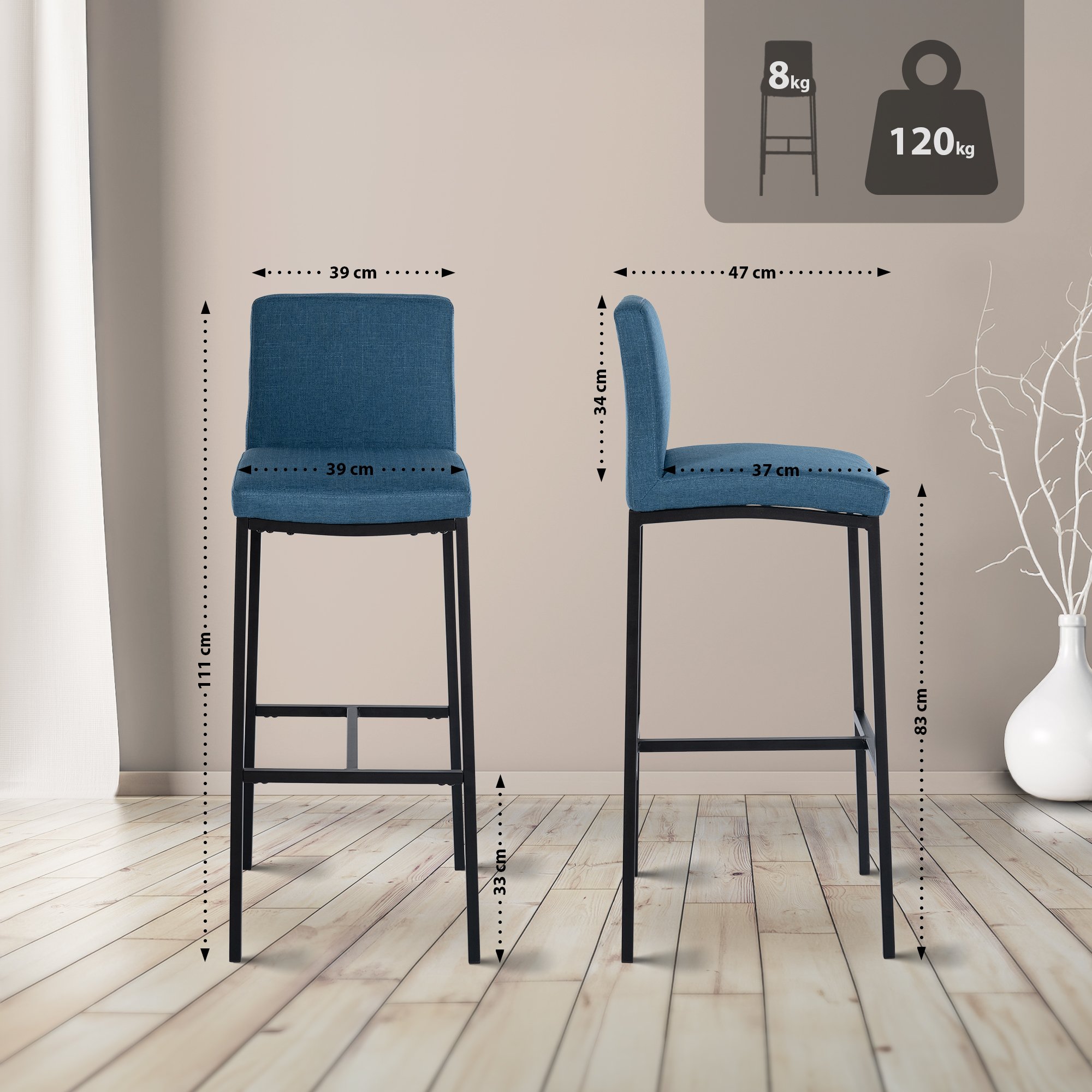 2er Set Barhocker Freeport