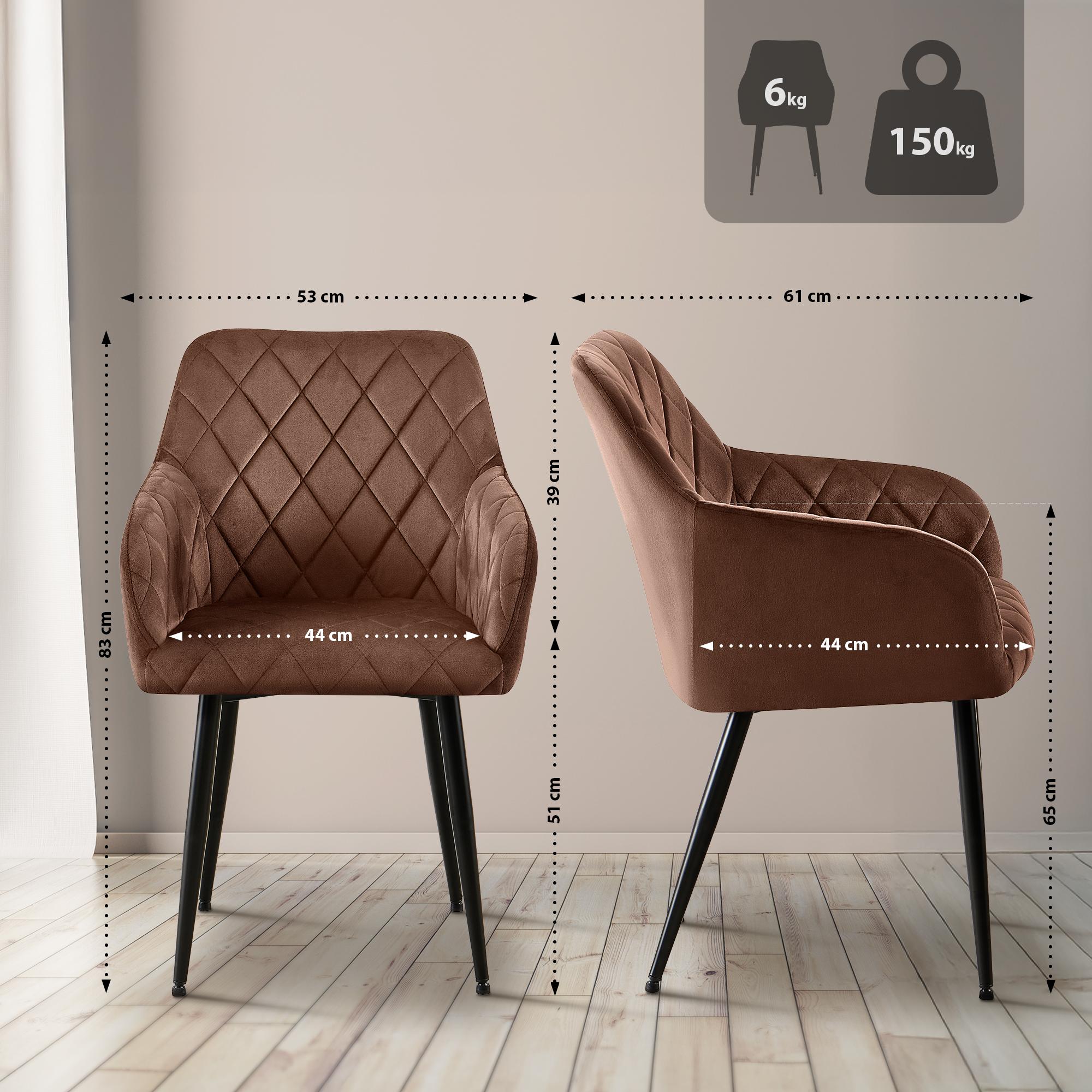 2er Set Esszimmerstühle Monett Samt
