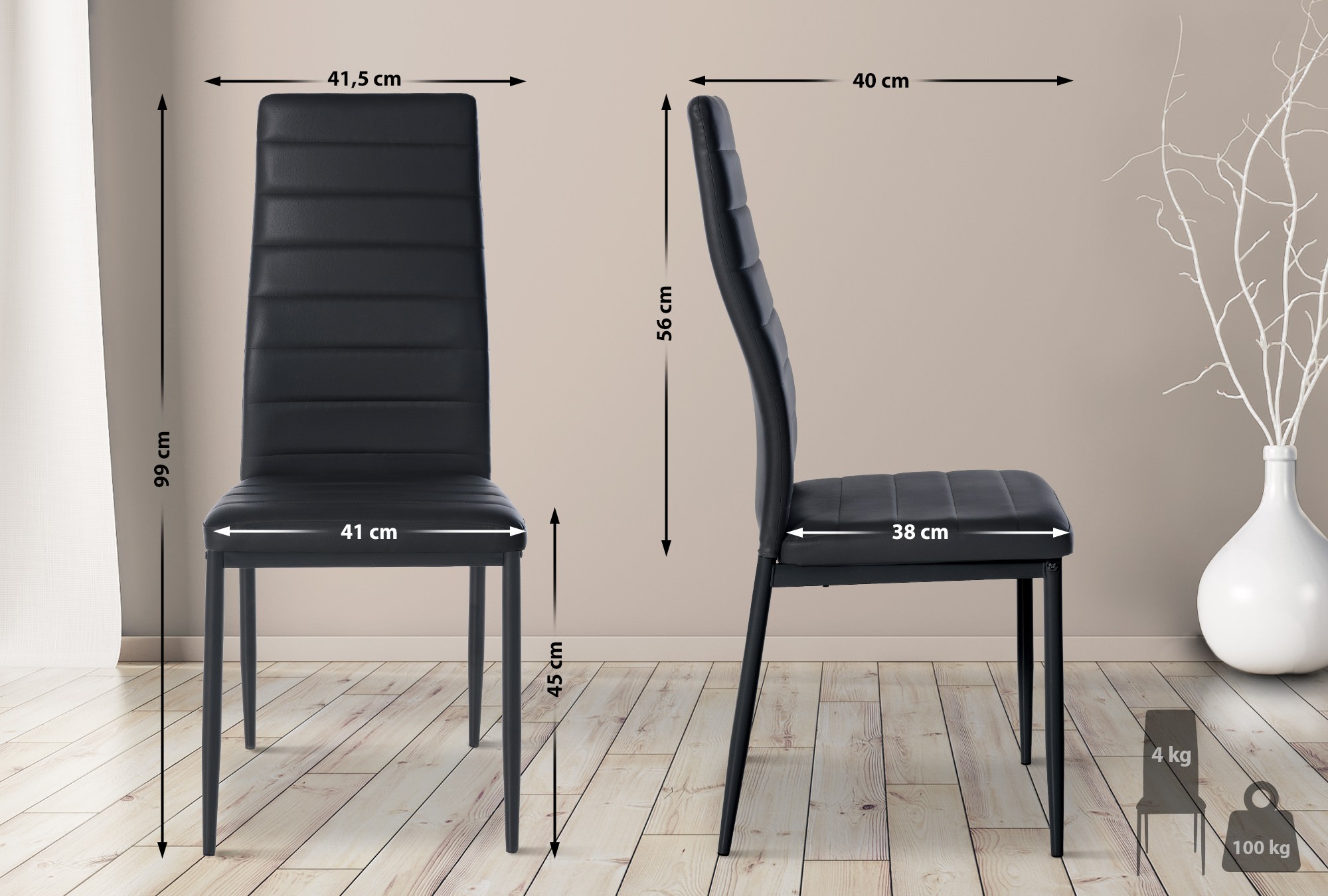 4er Set Esszimmerstühle Mayfair