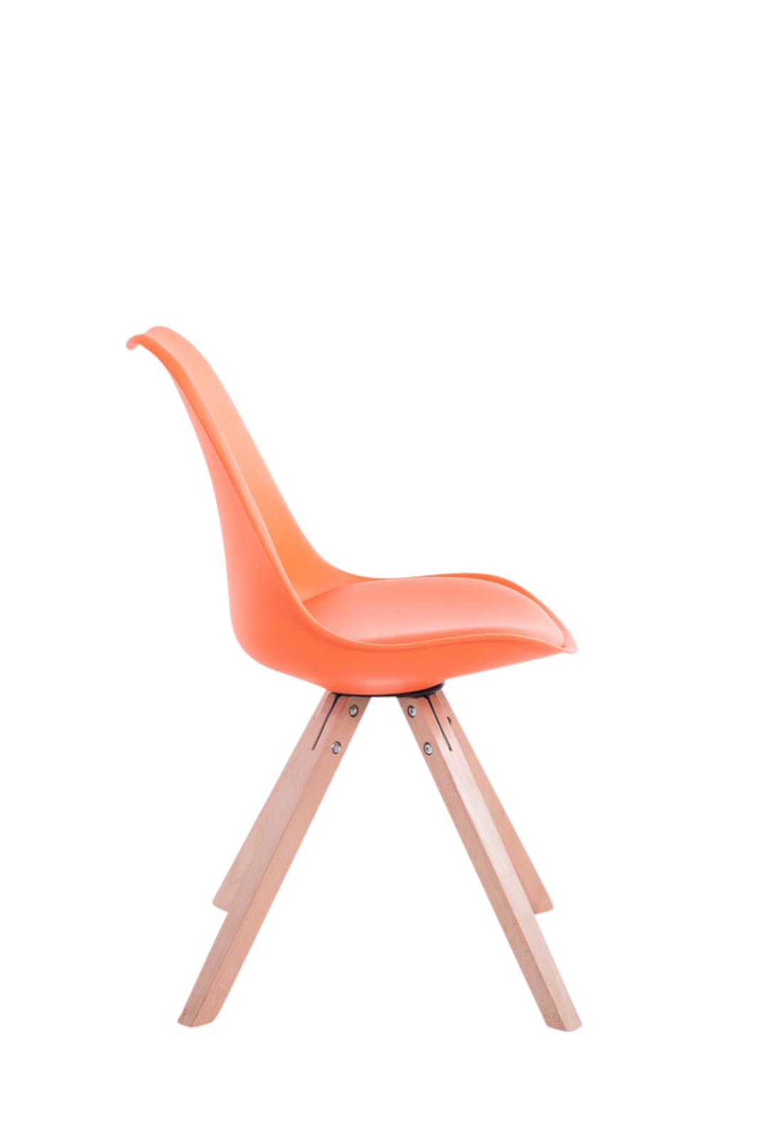 4er Set Stühle Toulouse Kunstleder Square orange natura
