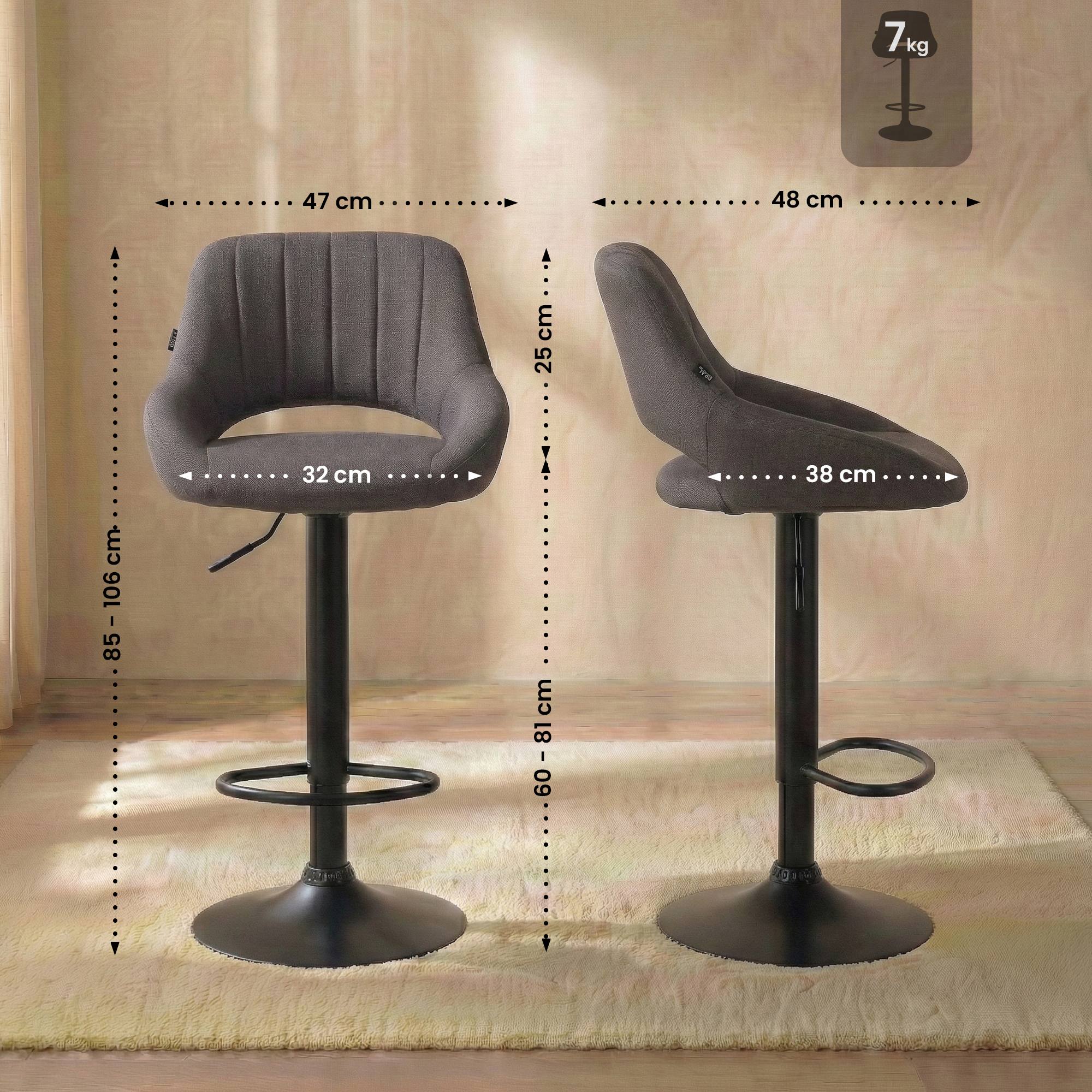 2er Set Barhocker Milet Stoff