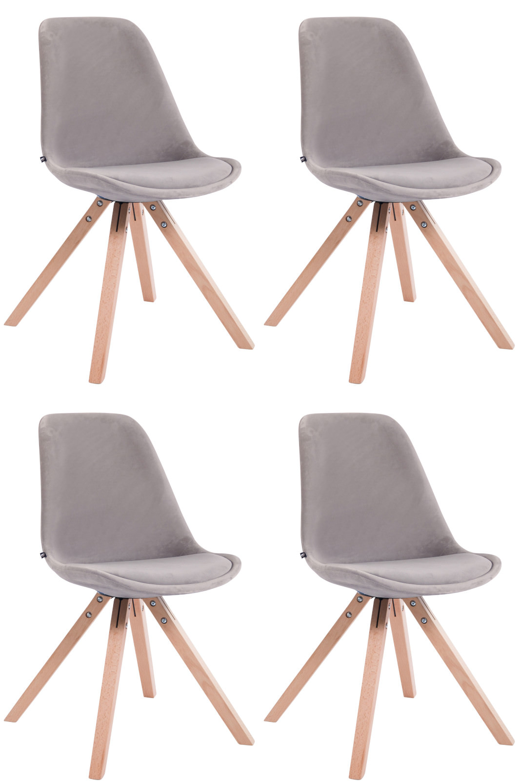 4er Set Stühle Toulouse Samt Square