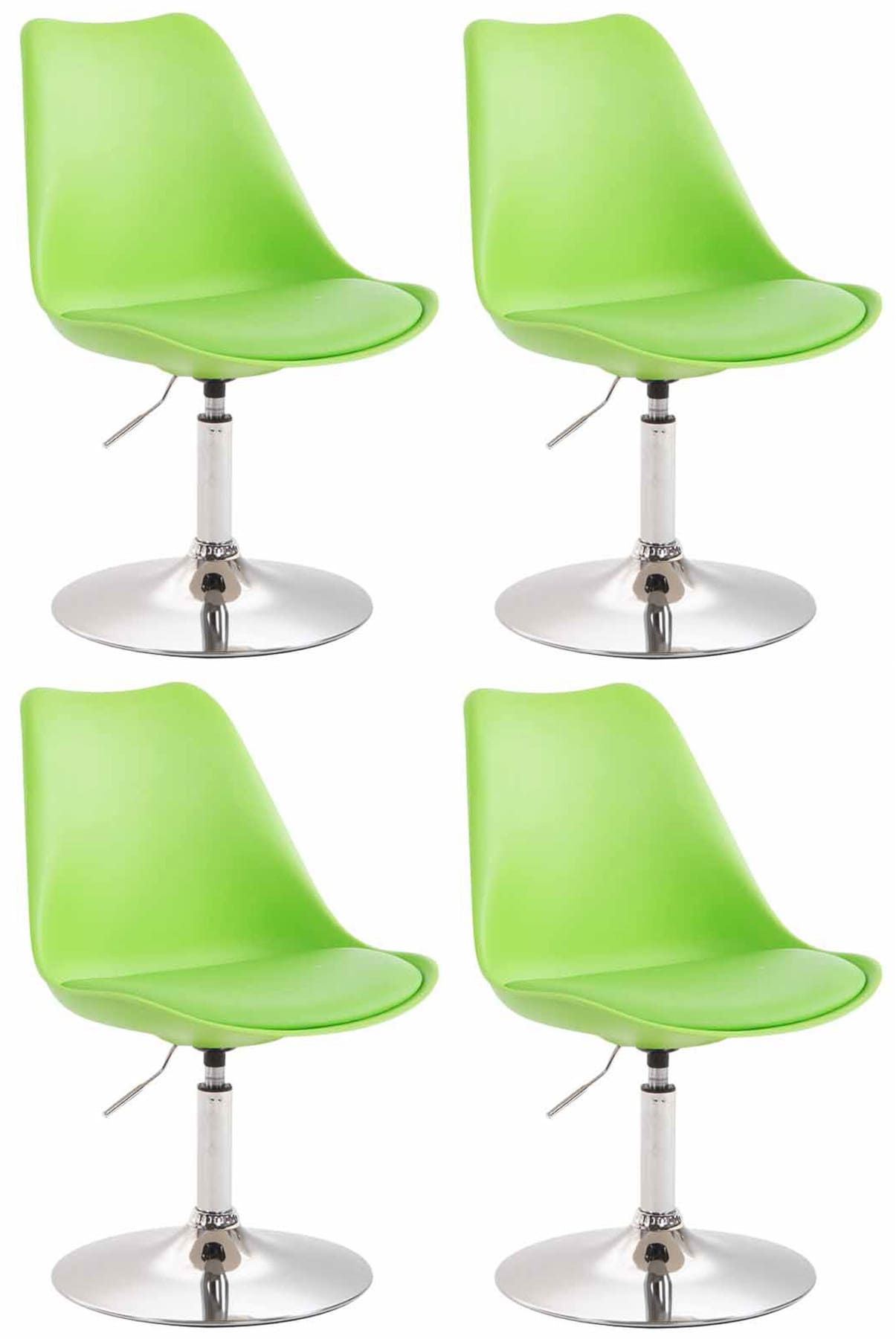 4er Set Esszimmerstühle Maverick Kunststoff grün chrom