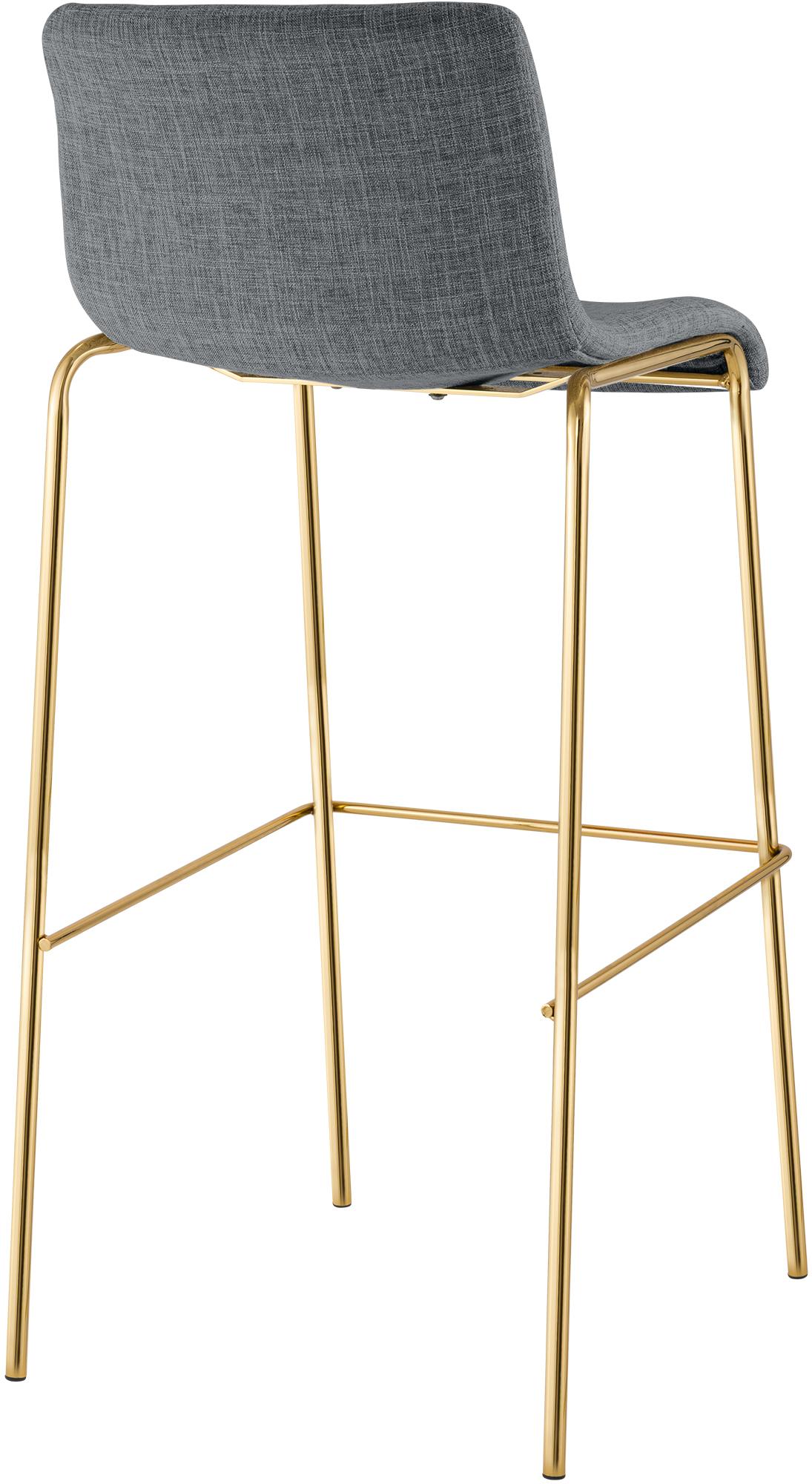 2er Set Barhocker Hover Stoff Vierfußgestell Gold