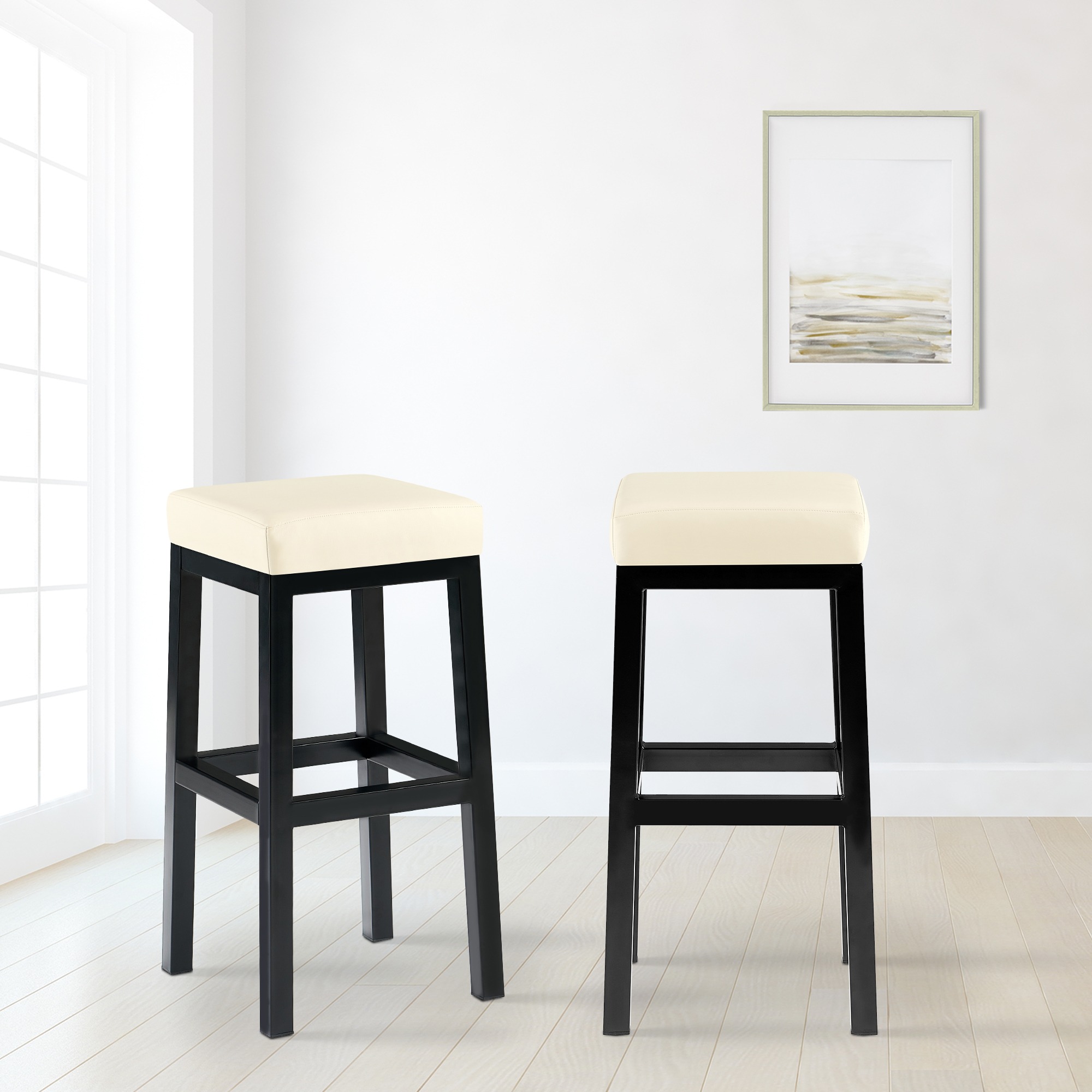 Barhocker Taylor Kunstlederbezug Sitzhöhe 78 cm Metallgestell schwarz