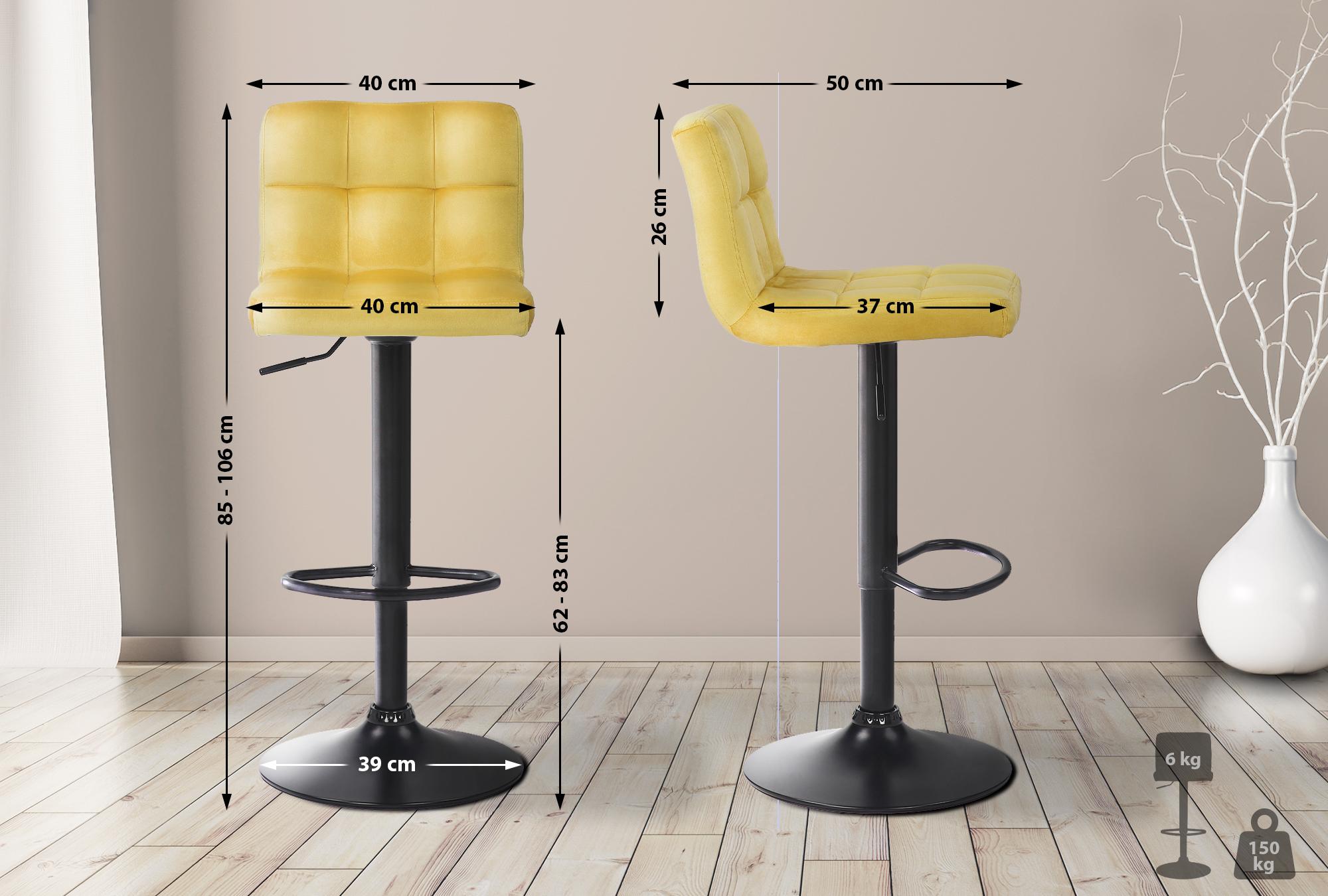 2er Set Barhocker Feni Samt