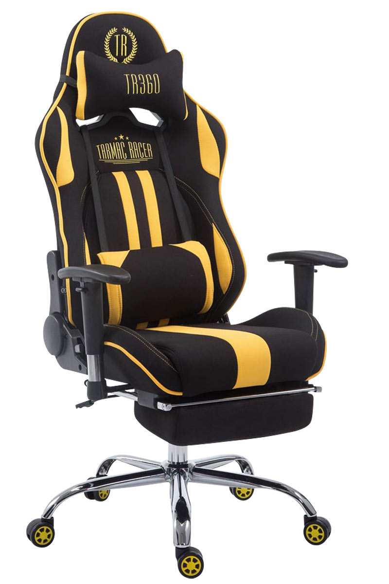 Racing Gaming Bürostuhl Limit Stoff schwarz/gelb mit Fußablage
