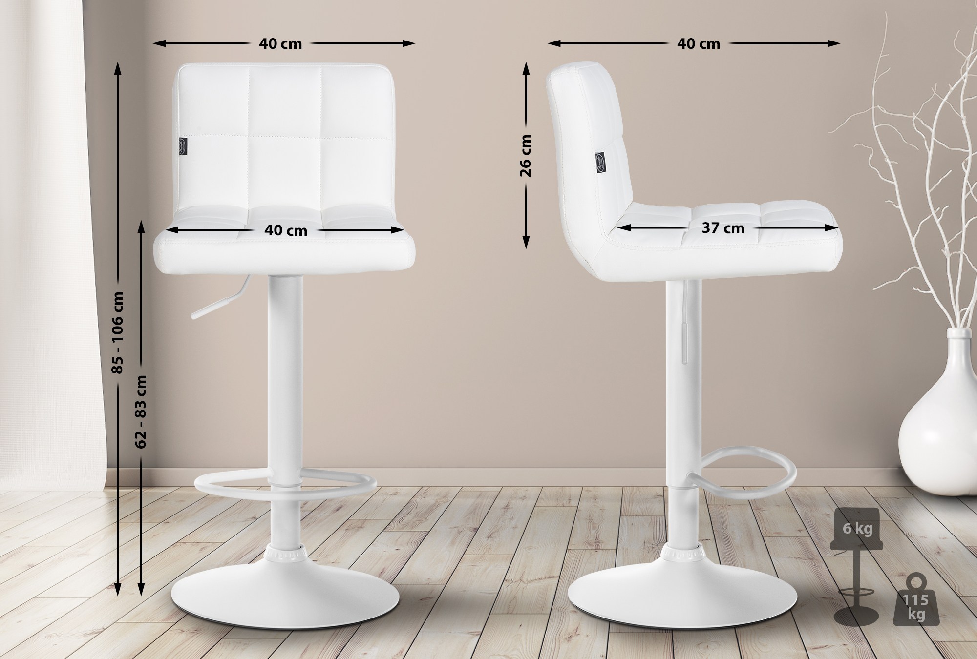 2er Set Barhocker Feni Kunstleder