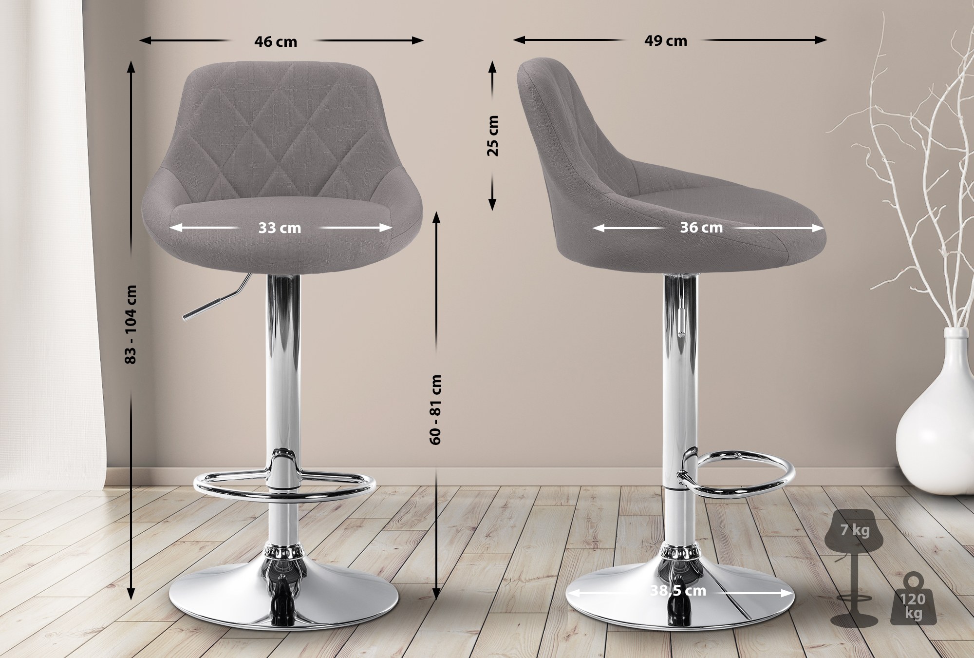 Barhocker Lazio Stoff