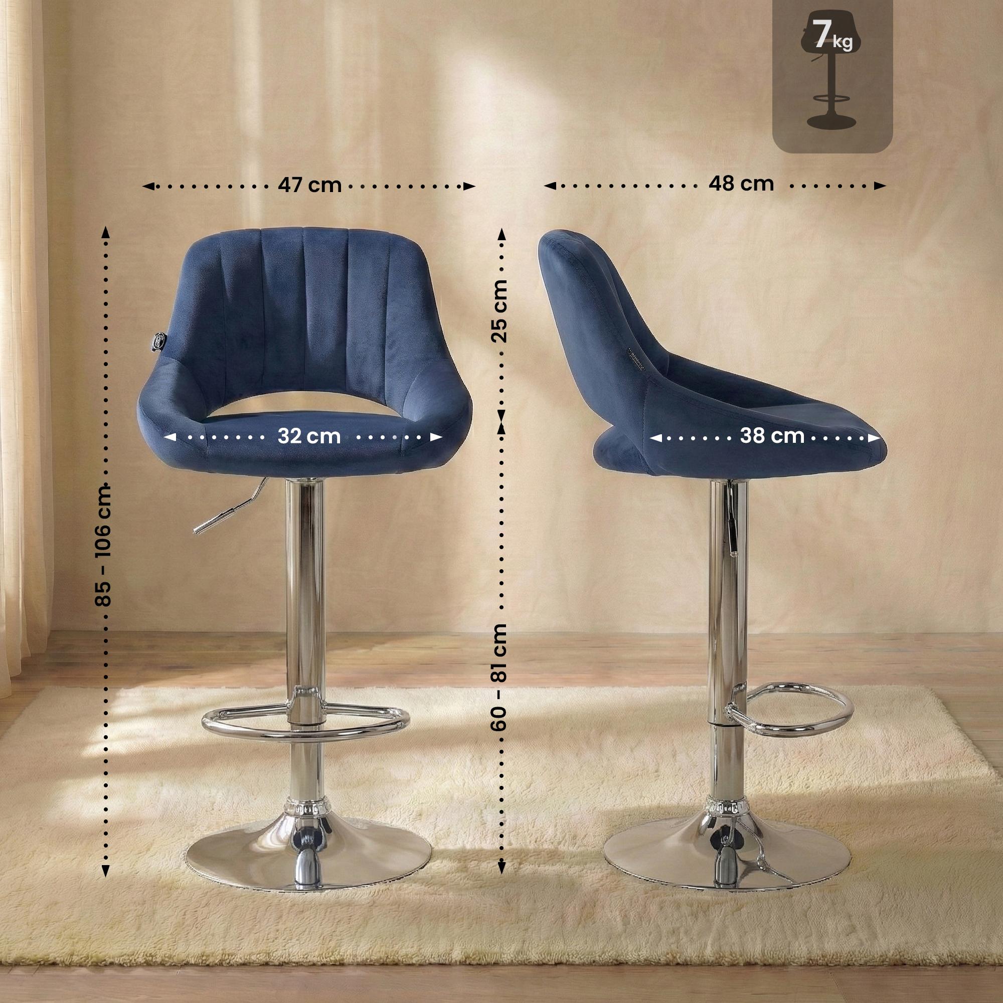 2er Set Barhocker Milet Samt
