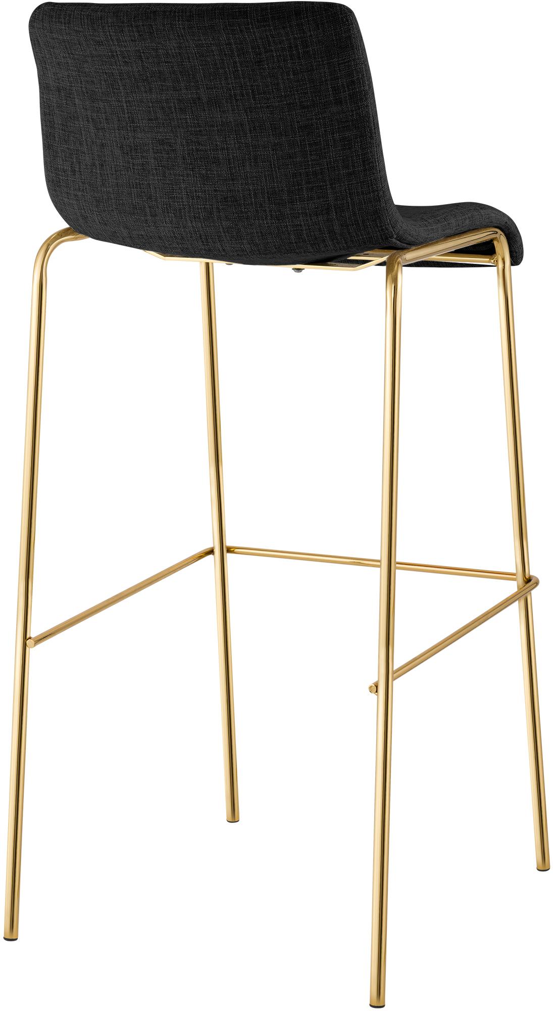 2er Set Barhocker Hover Stoff Vierfußgestell Gold