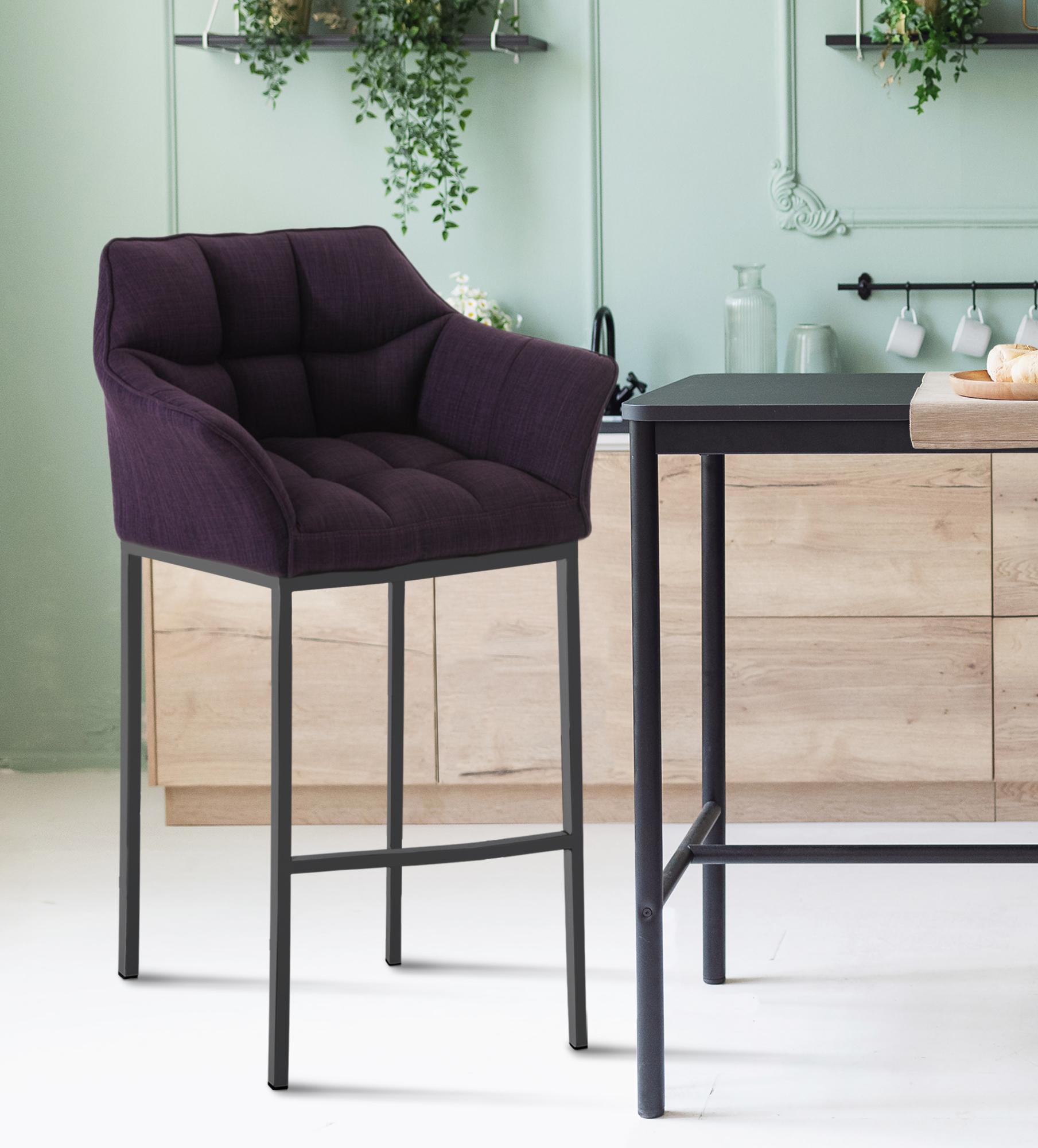 2er Set Barhocker Damaso Stoff mit Vierfußgestellen