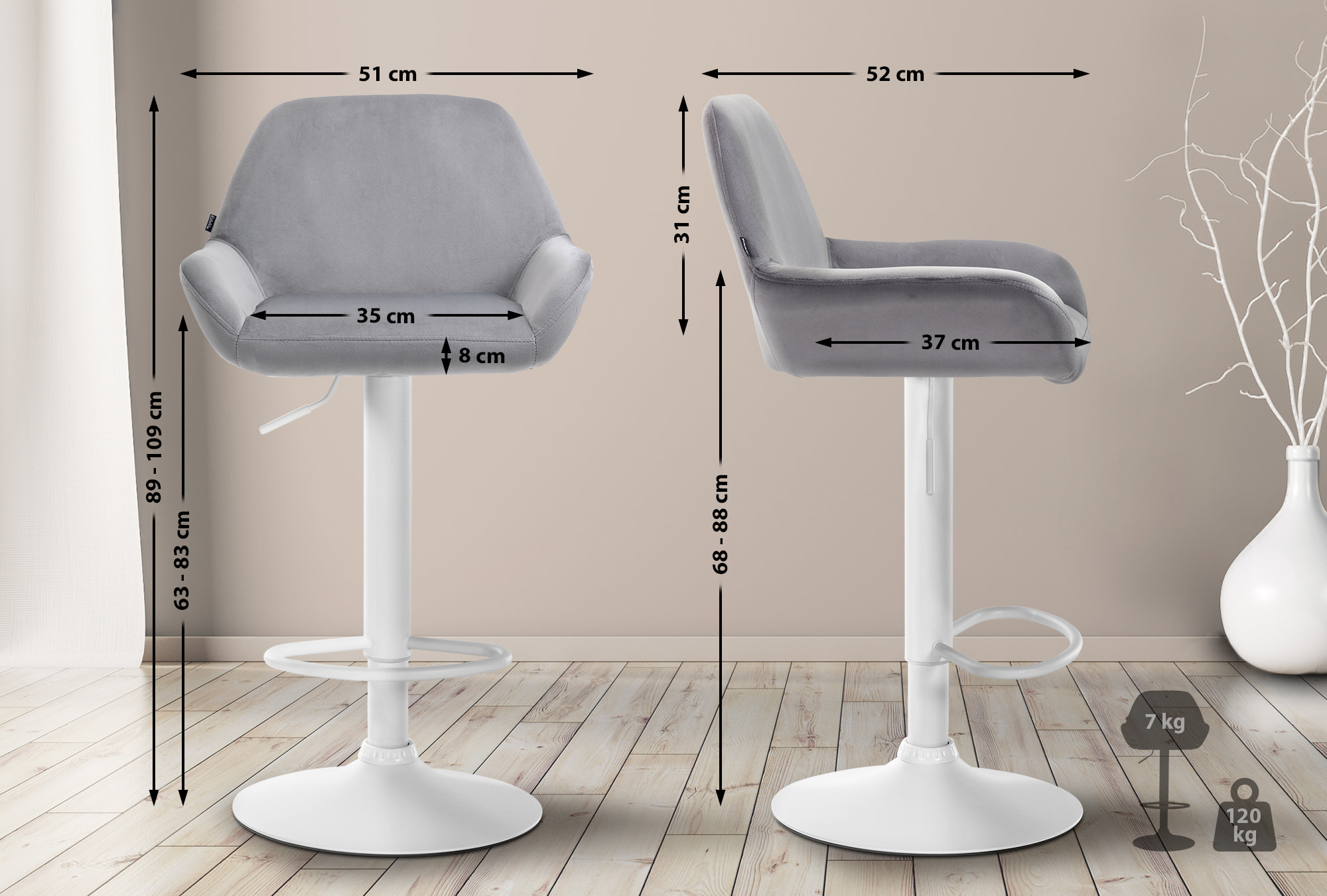 Barhocker Braga Samt