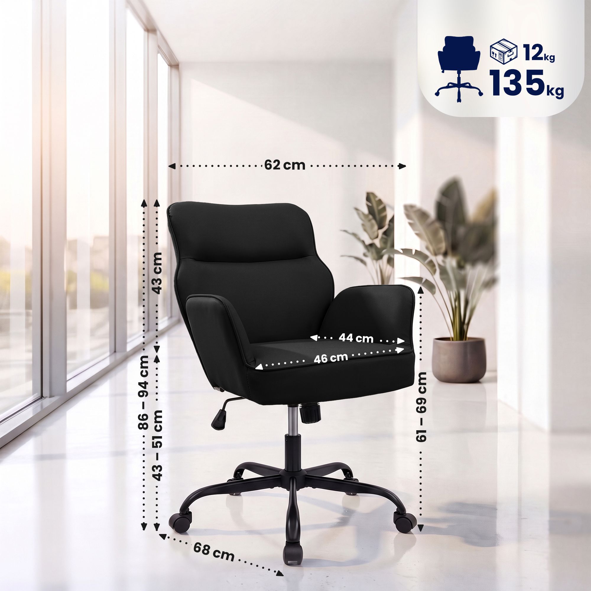 Bürostuhl Amado Lederoptik