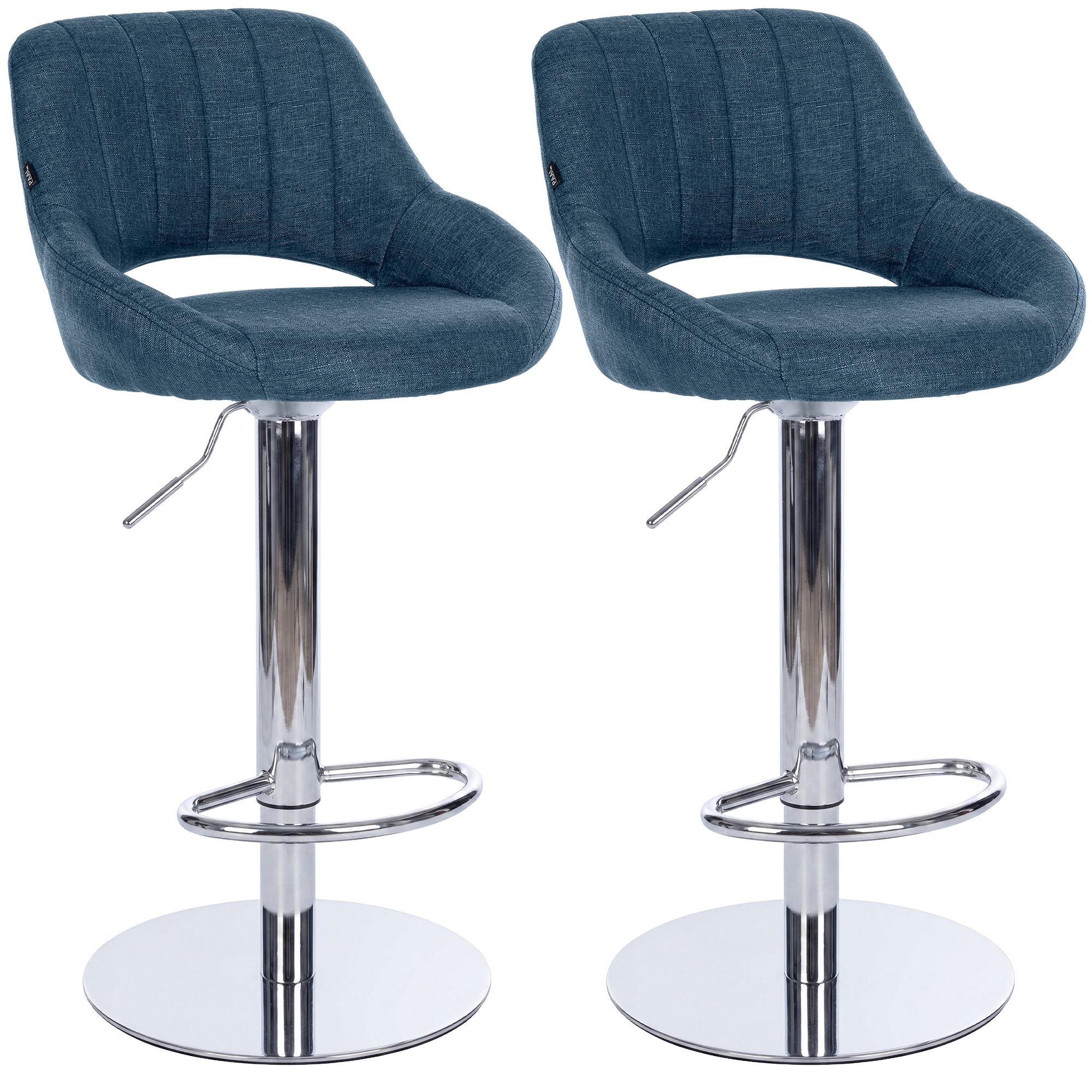 2er Set Barhocker Milet Chrom mit extra schweren Standfüßen