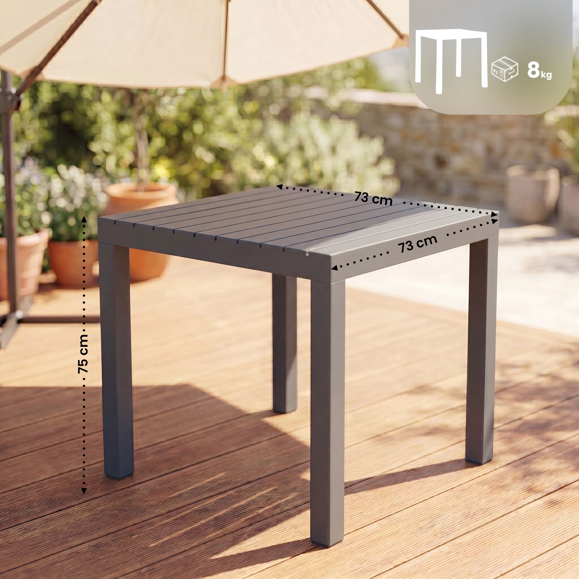 Gartentisch Kato 73 x 73 cm