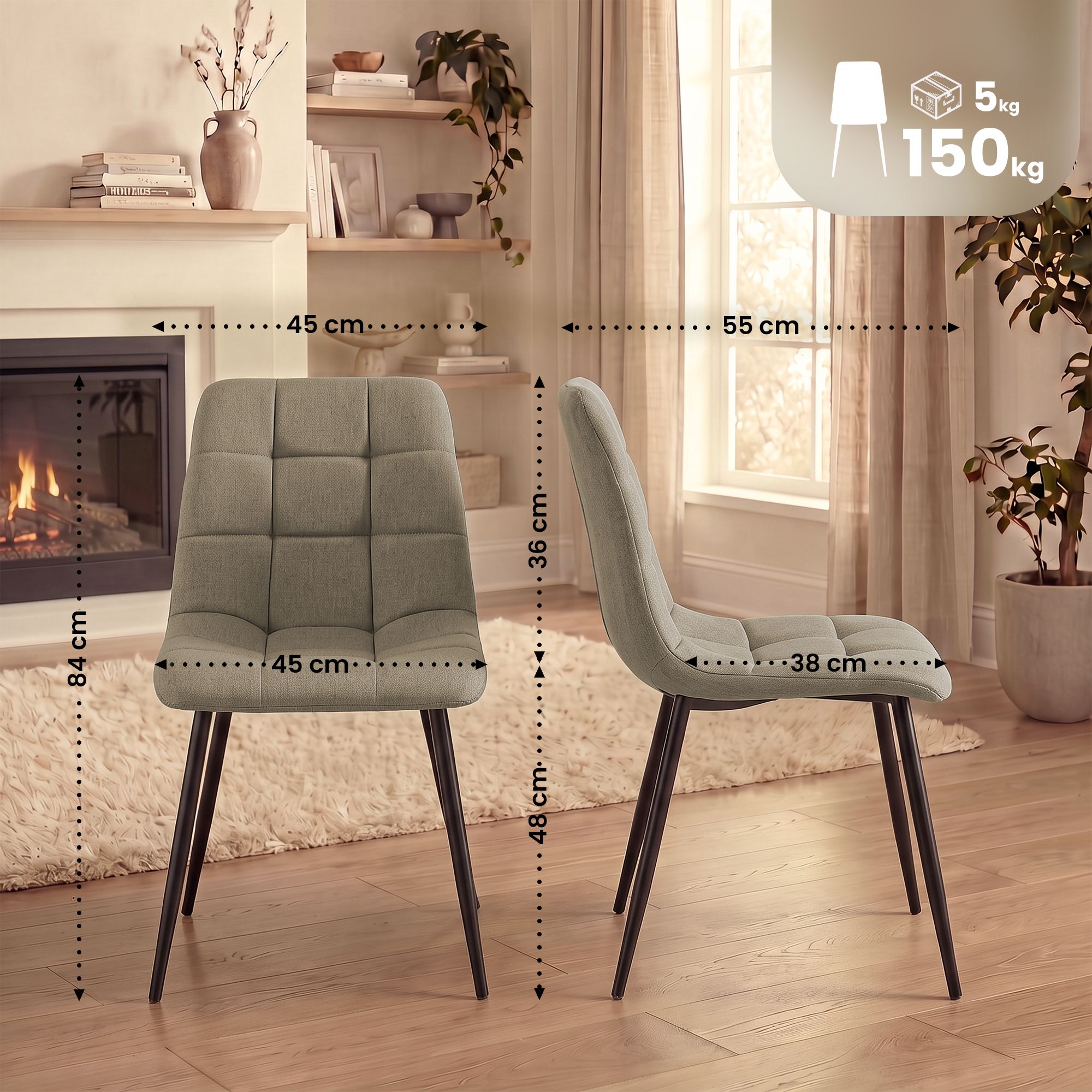 2er Set Esszimmerstuhl Tilde