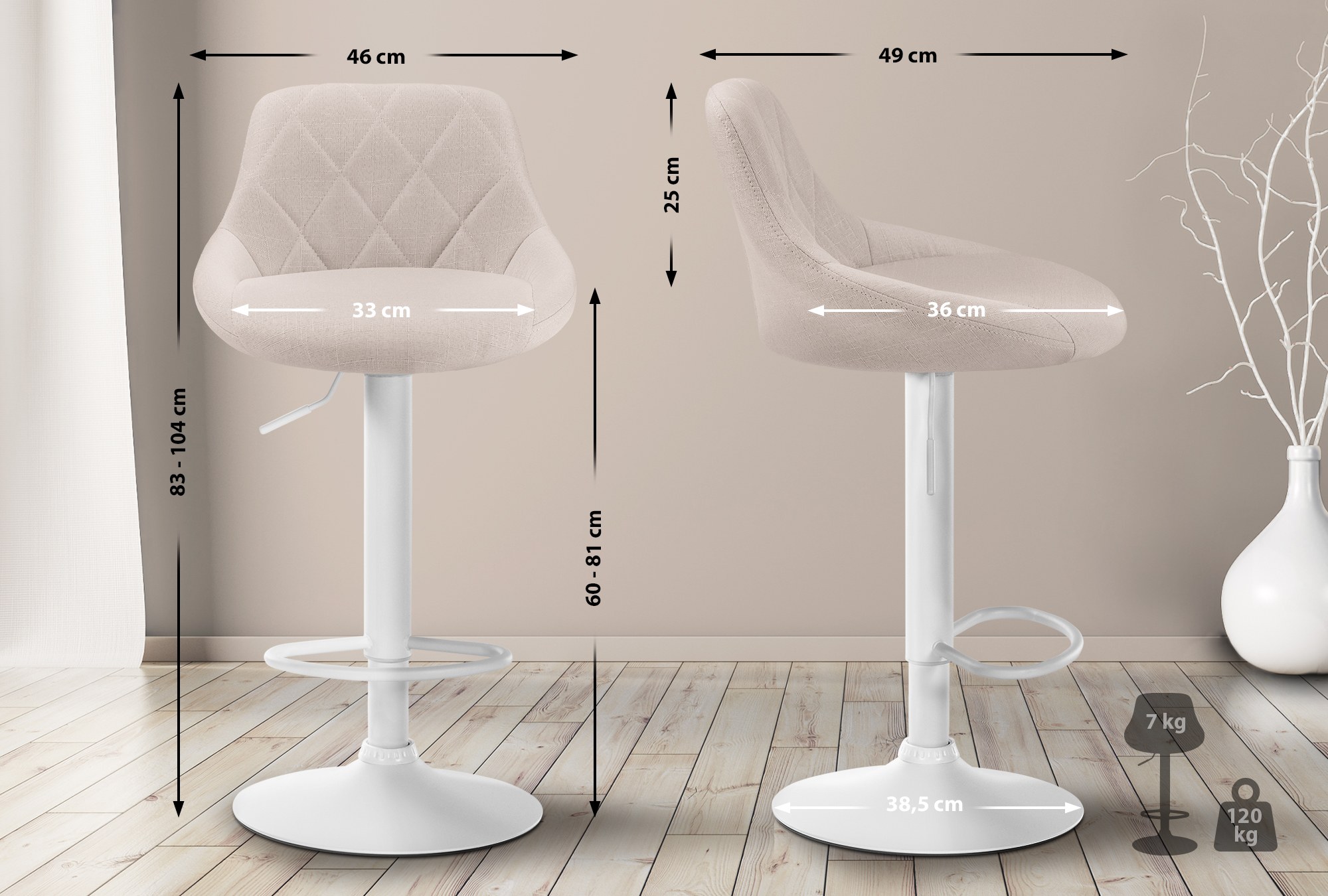 Barhocker Lazio Stoff