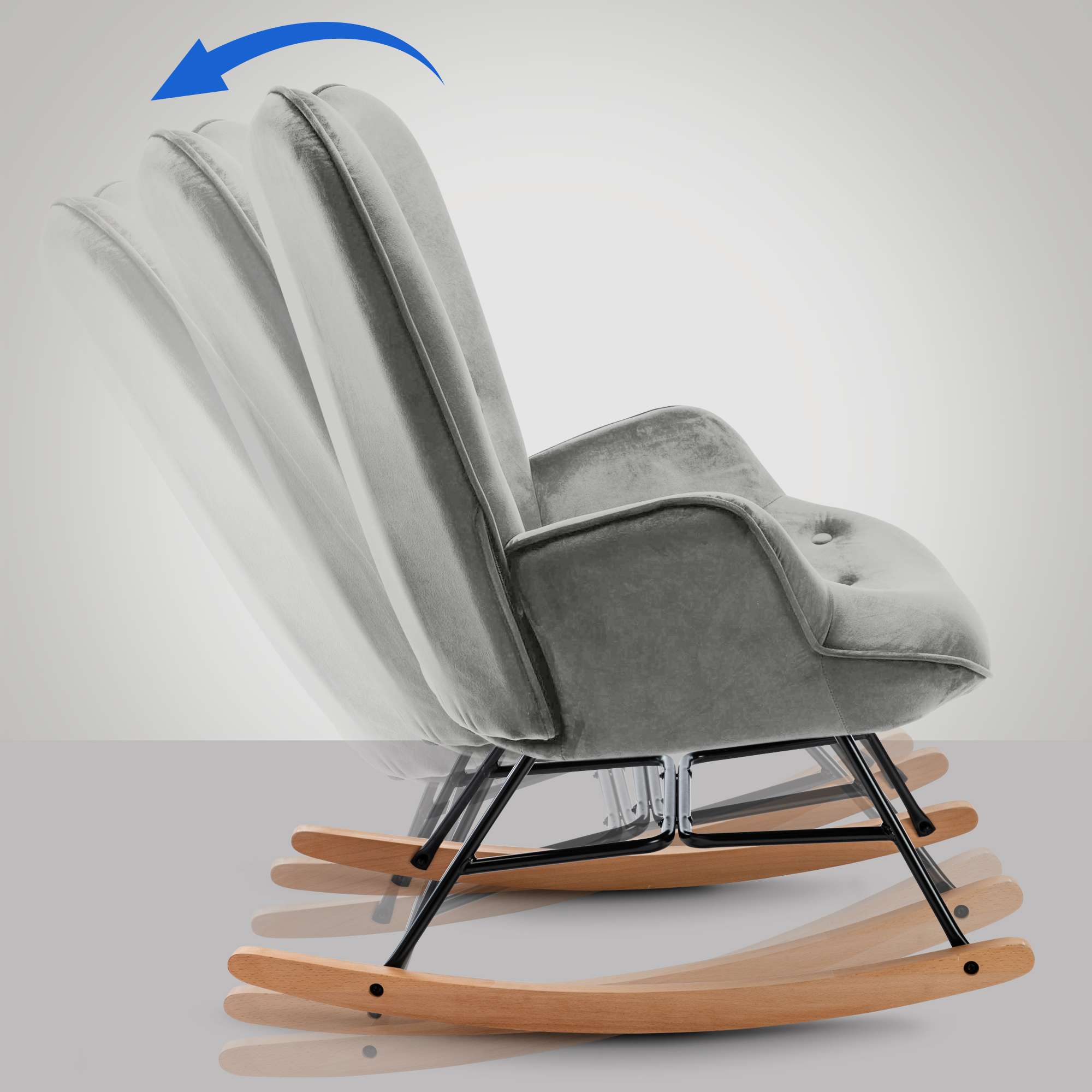 Schaukelstuhl Sanka Samt