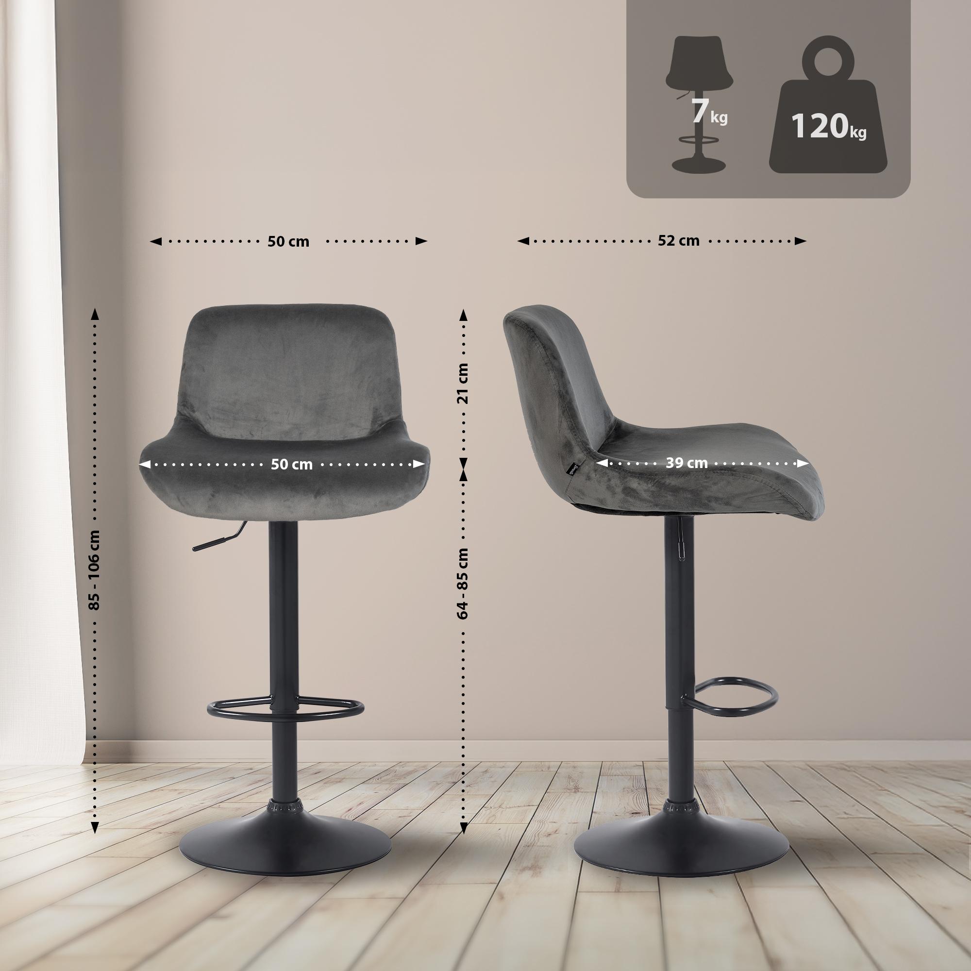 2er Set Barhocker Solon Schwarz