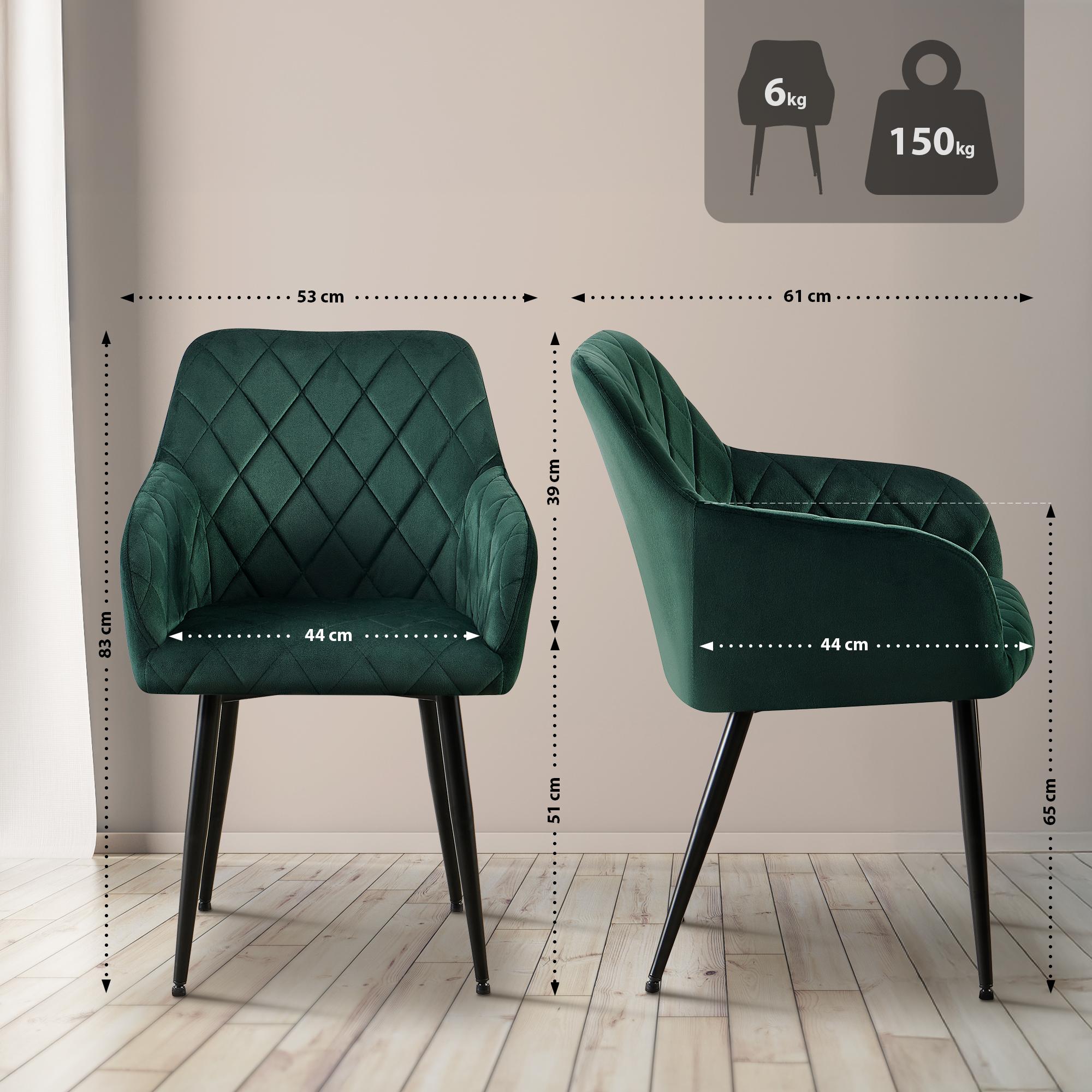 2er Set Esszimmerstühle Monett Samt