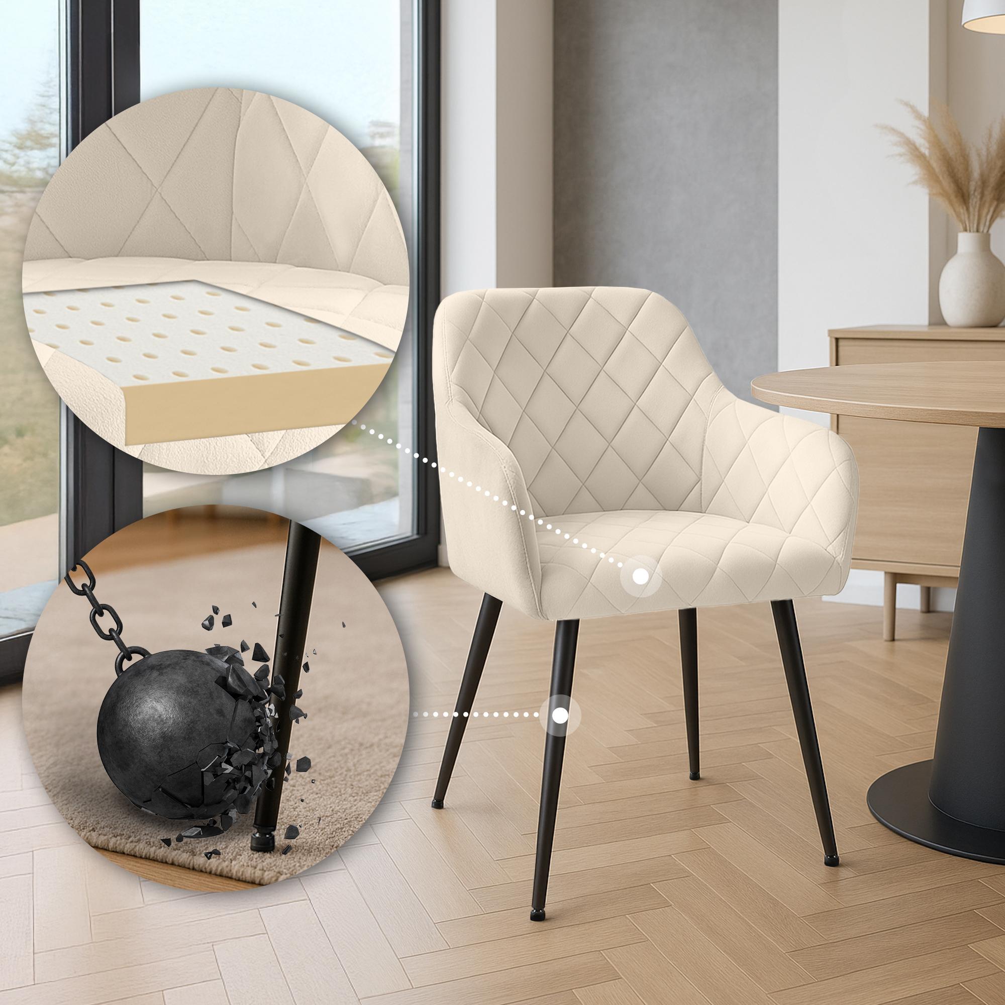 2er Set Esszimmerstühle Monett Samt