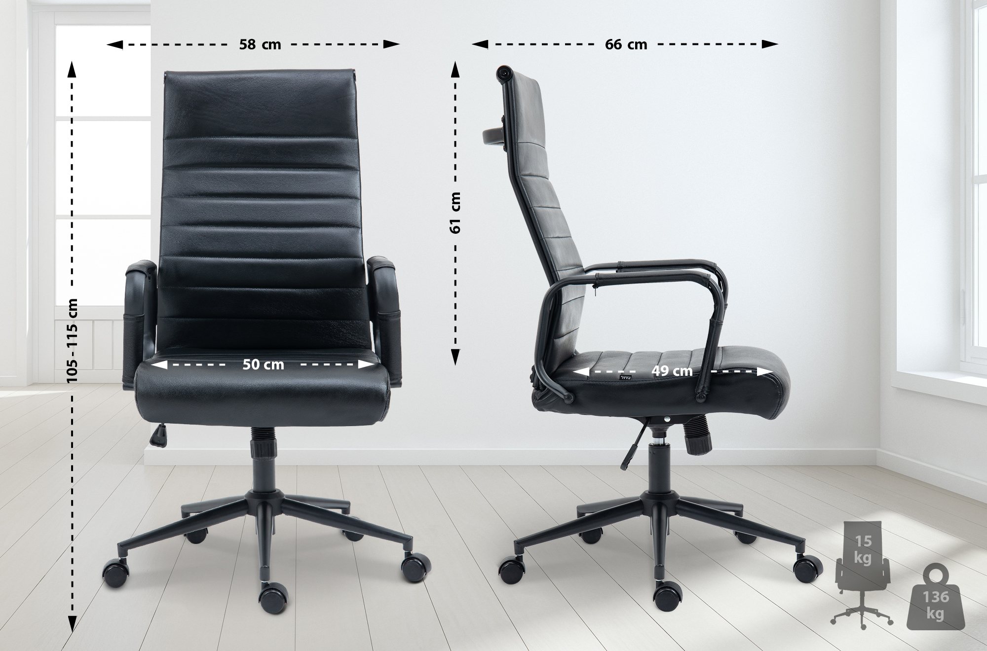 Bürostuhl Kolumbus Echtleder