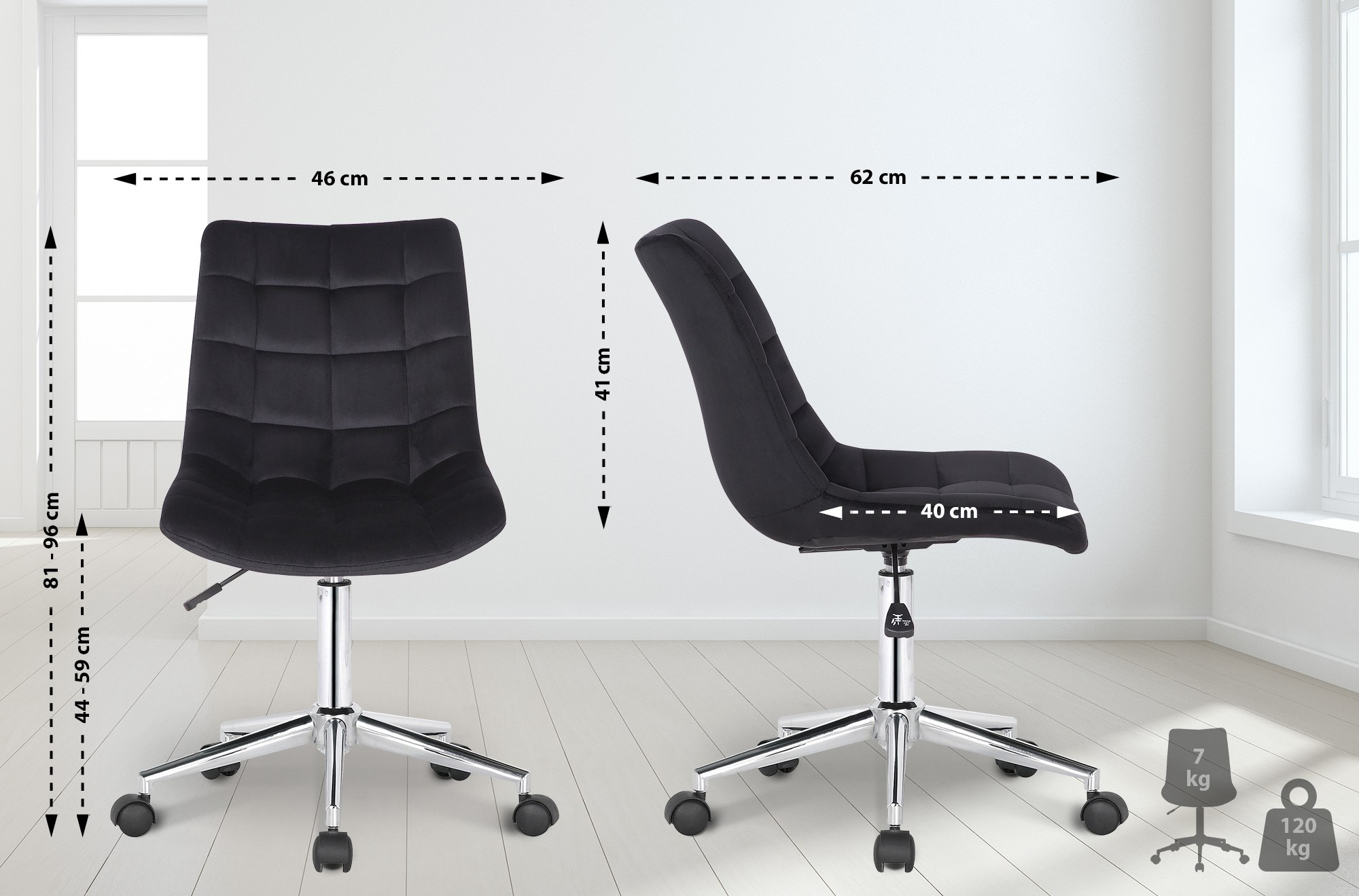 Bürostuhl Medford Samt