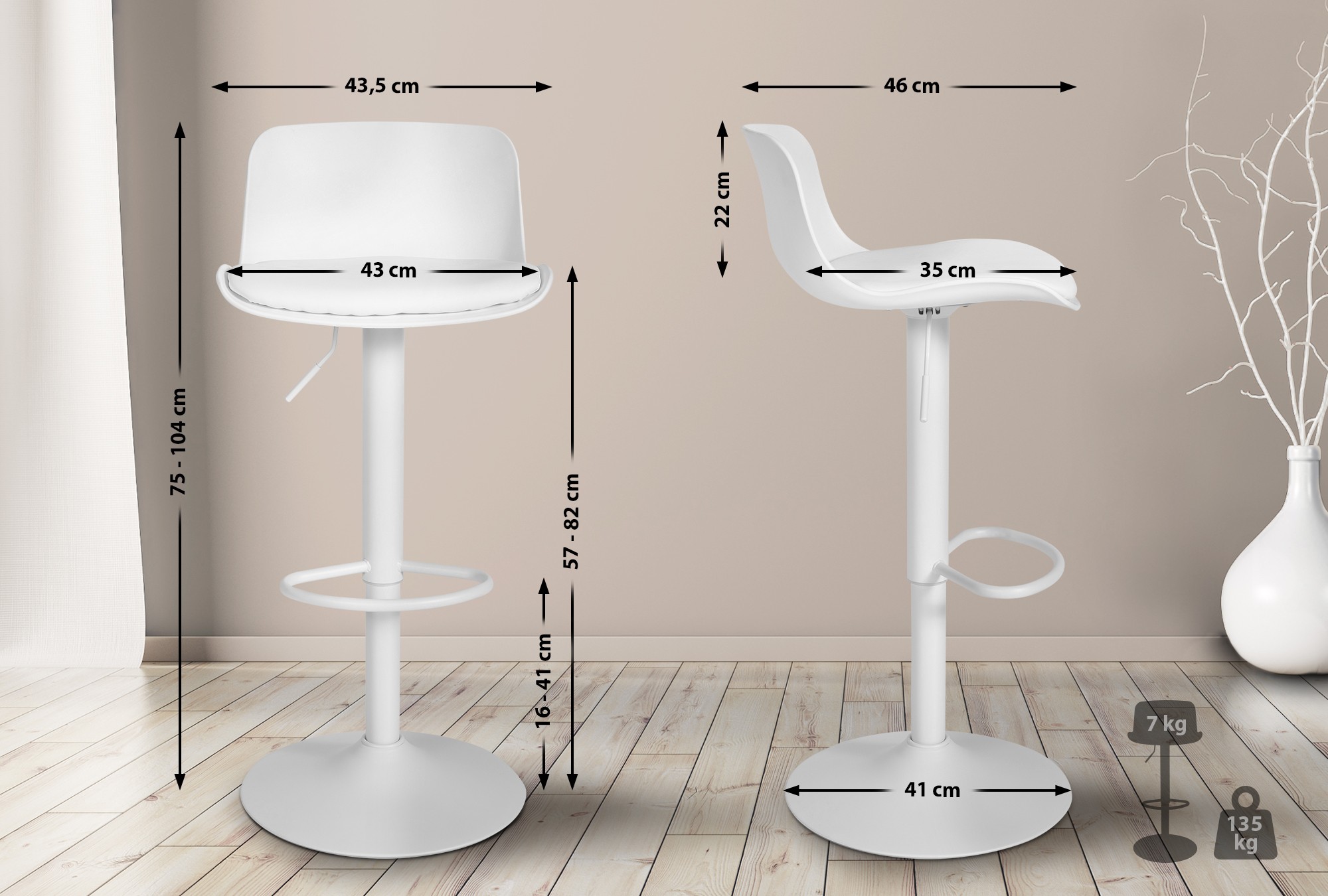 4er Set Barhocker Almada Kunstleder