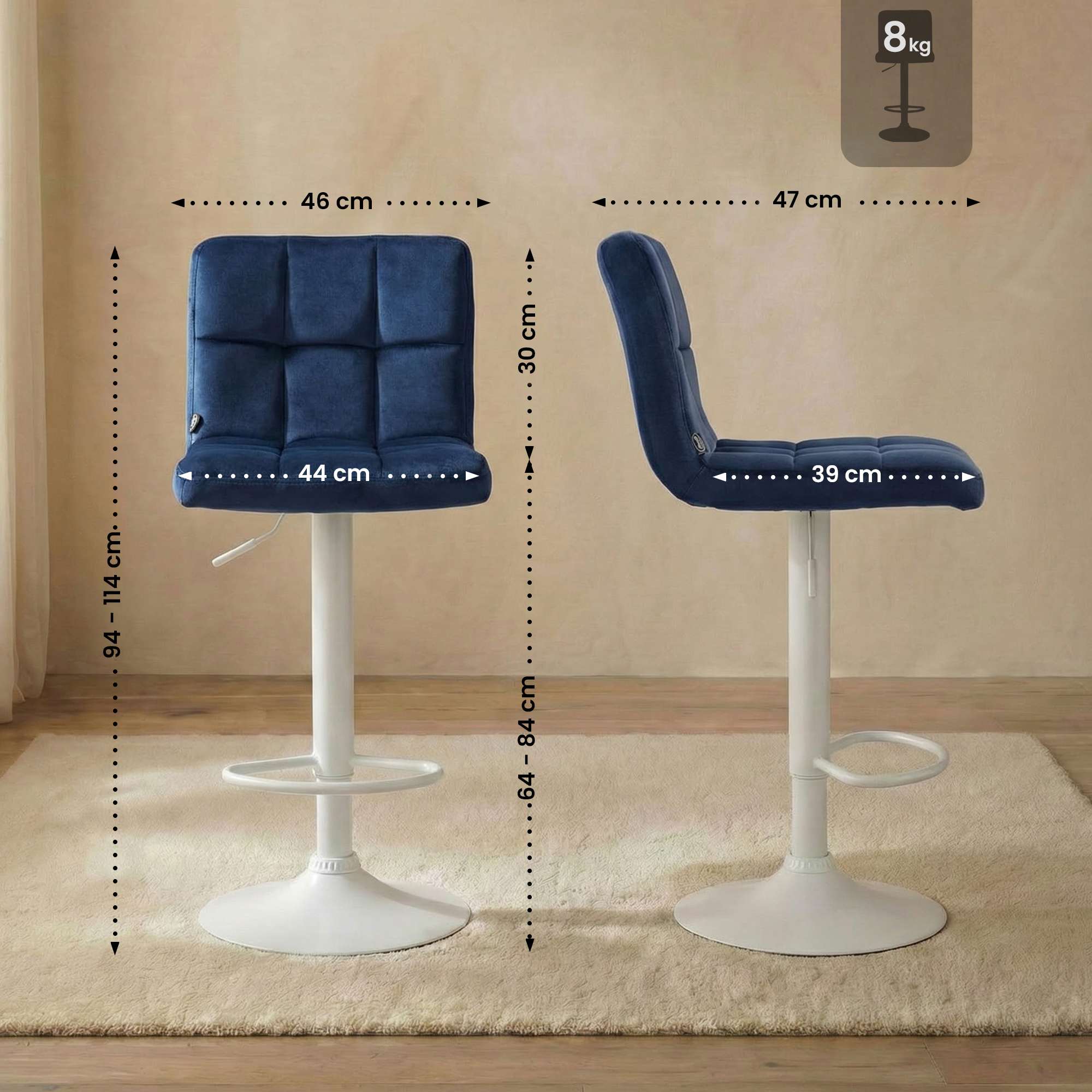 Barhocker Peru Samt