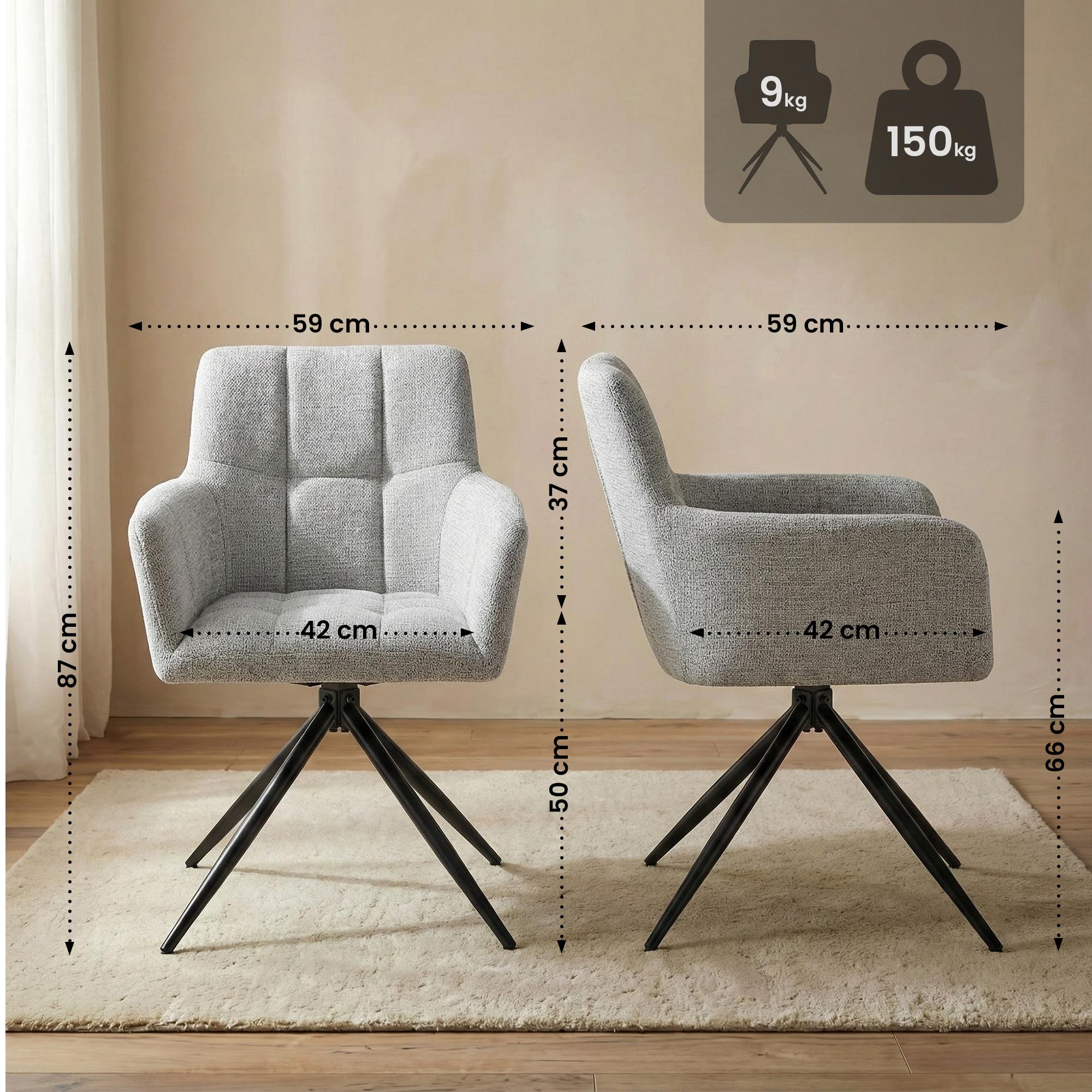 2er Set Esszimmerstuhl Jonah Stoff