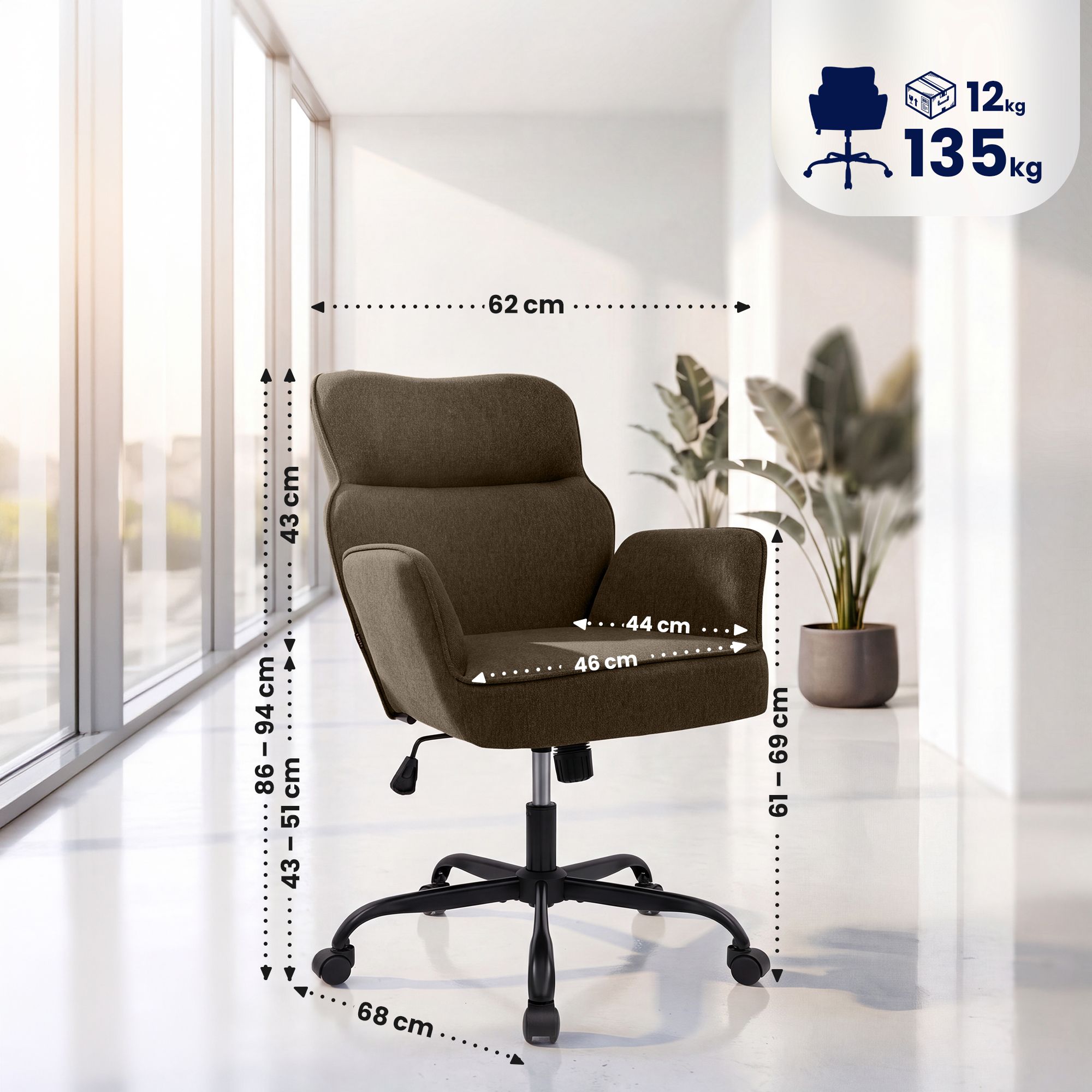Bürostuhl Amado Stoff