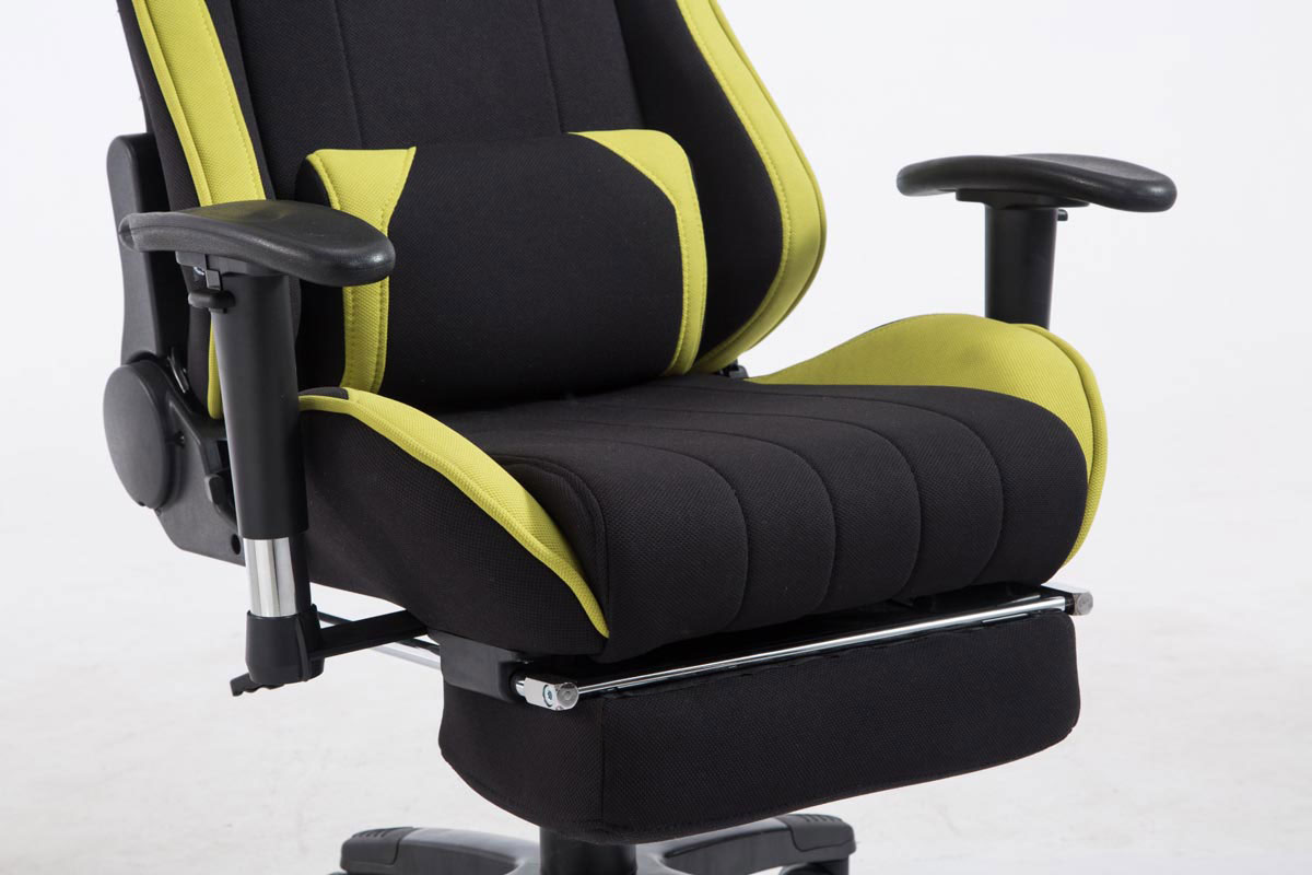 Racing Gaming Bürostuhl XL Shift Stoff mit/ohne Fußablage schwarz/grün mit Fußablage