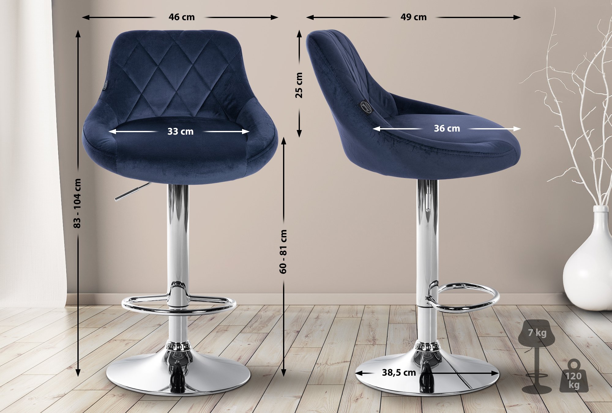 Barhocker Lazio Samt